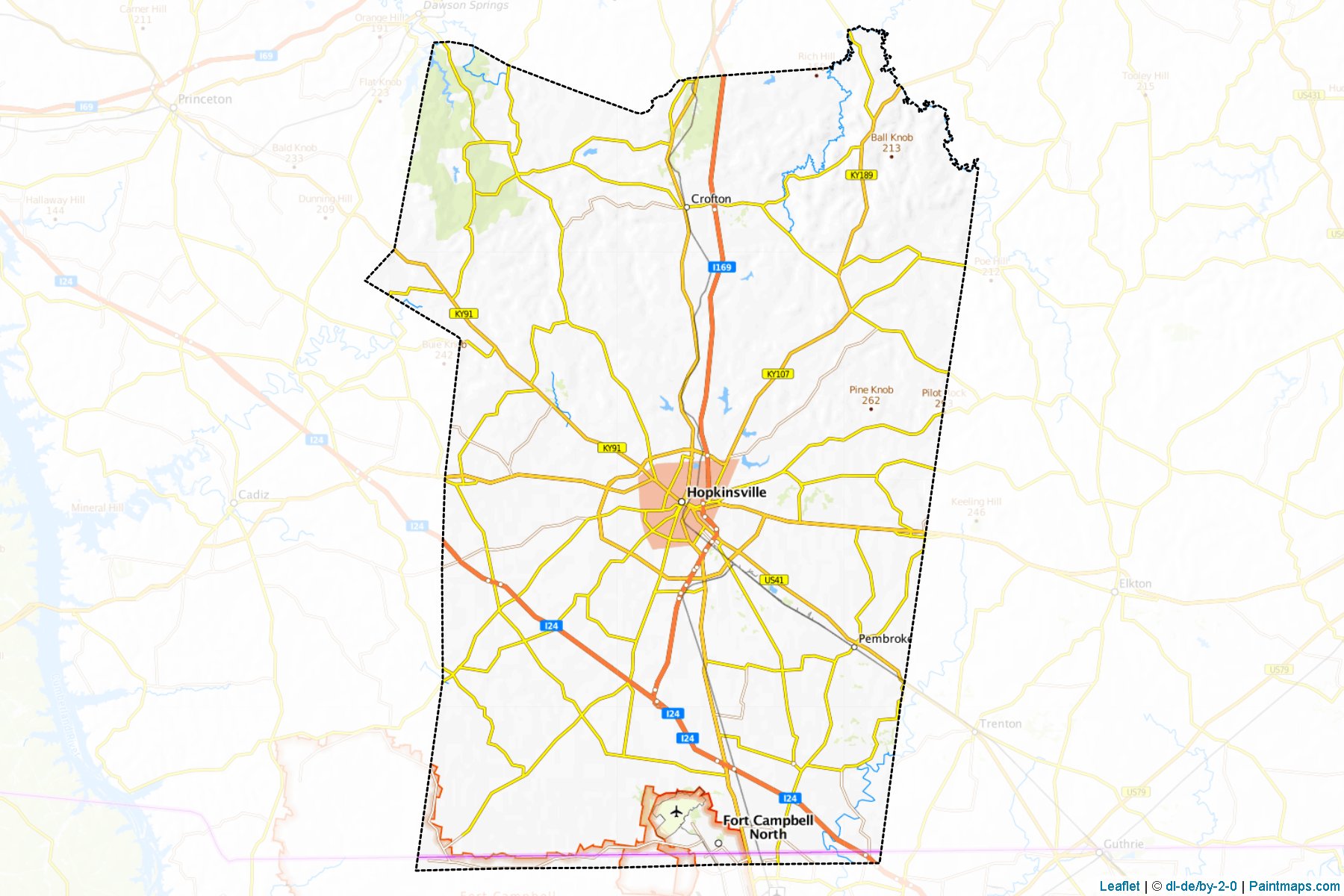 Muestras de recorte de mapas Christian (Kentucky)-1