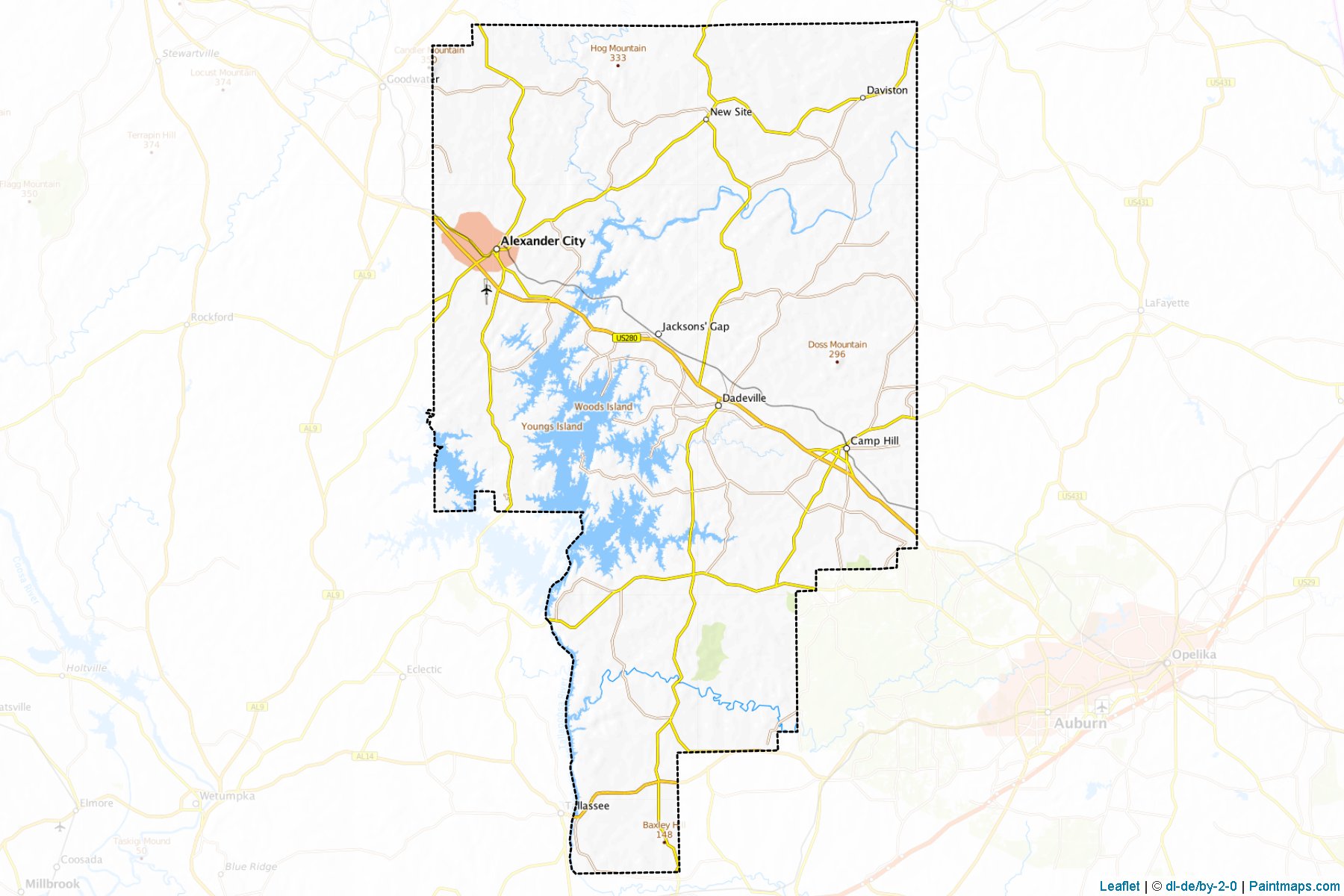 Muestras de recorte de mapas Tallapoosa (Alabama)-1