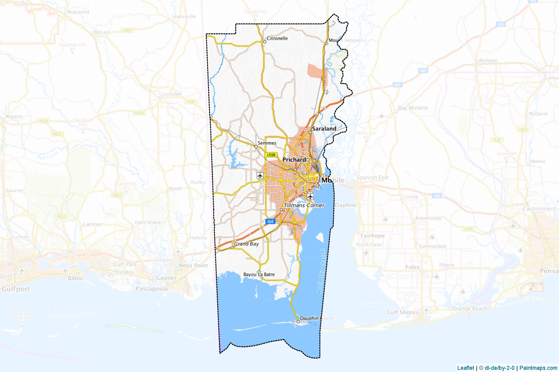 Mobile (Alabama) Map Cropping Samples-1