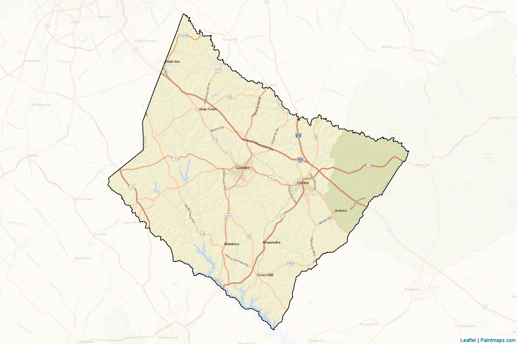 Laurens (South Carolina) Map Cropping Samples-2