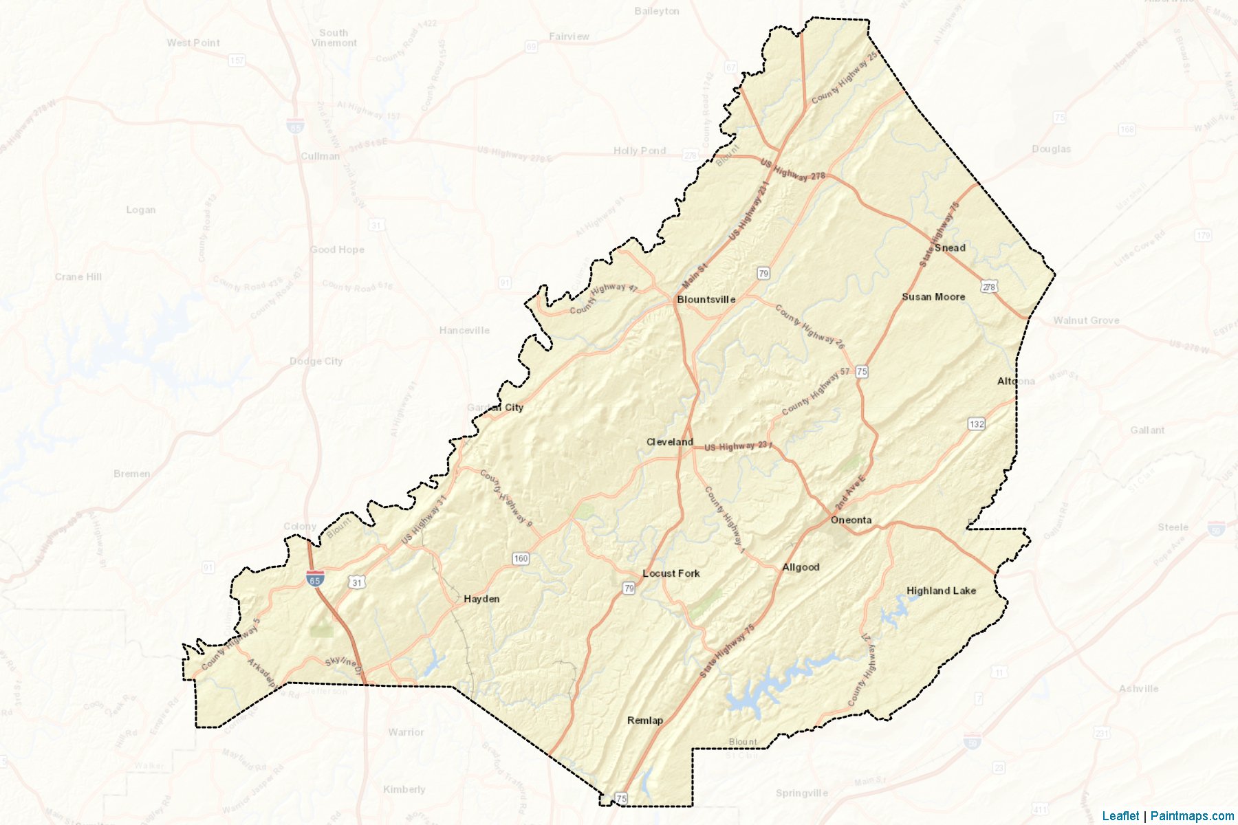 Muestras de recorte de mapas Blount (Alabama)-2