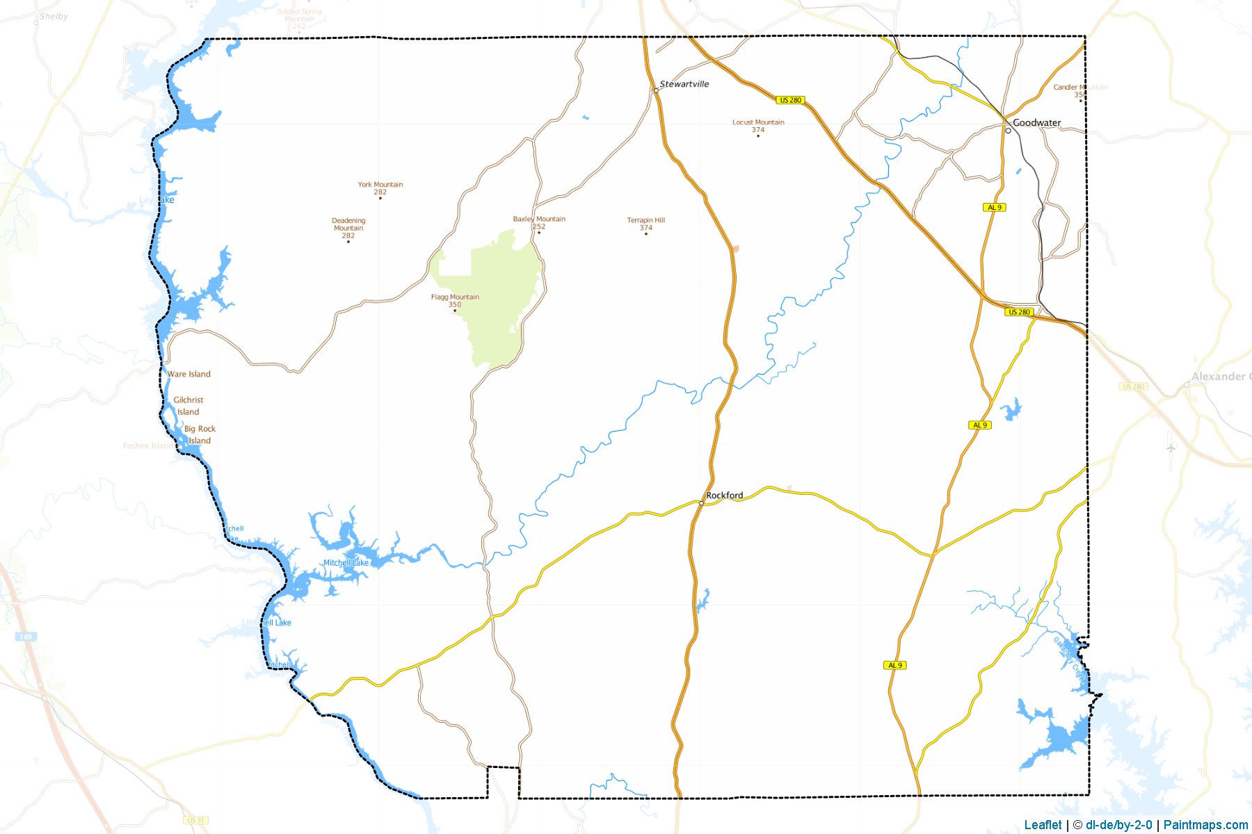 Muestras de recorte de mapas Coosa (Alabama)-1