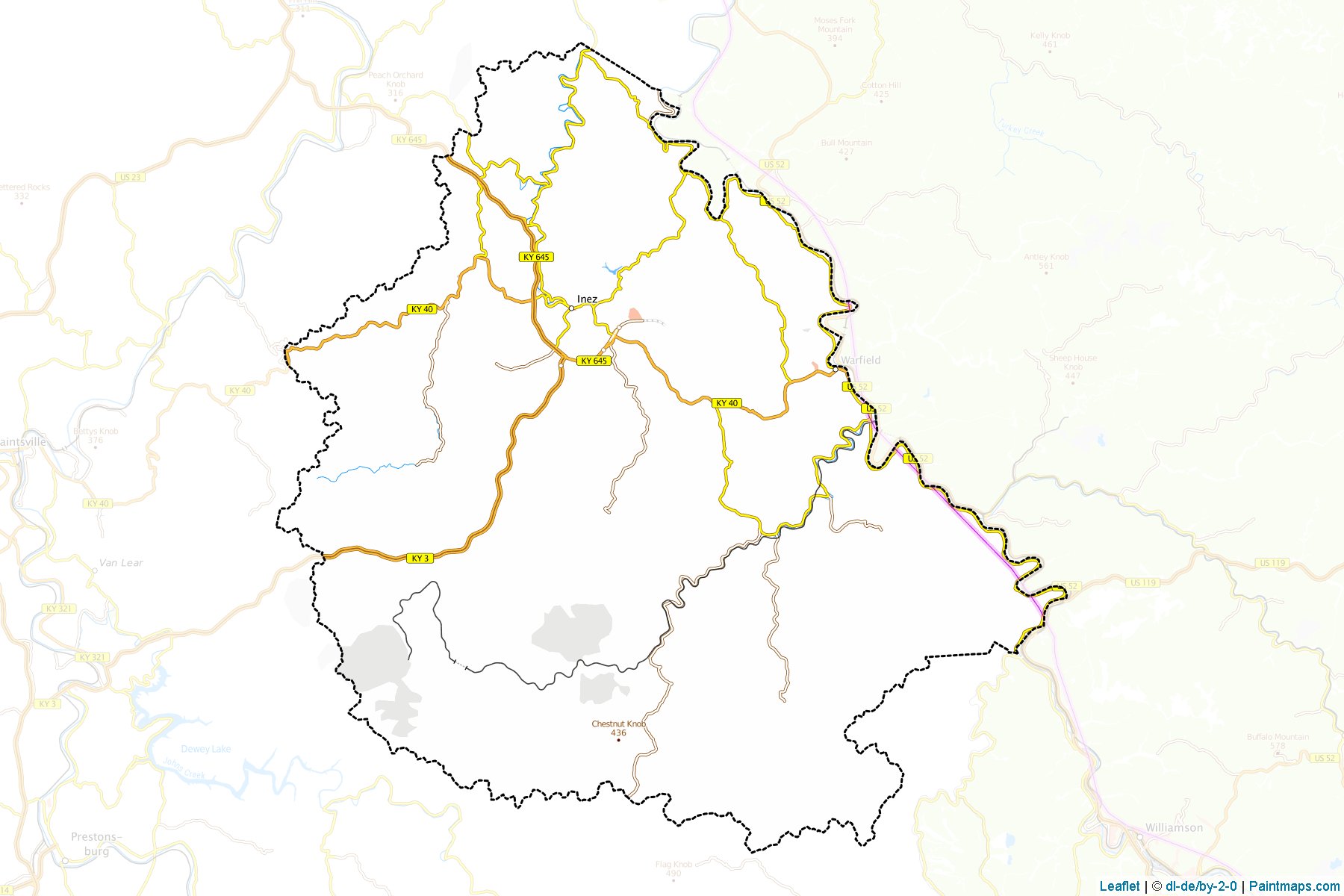 Muestras de recorte de mapas Martin (Kentucky)-1