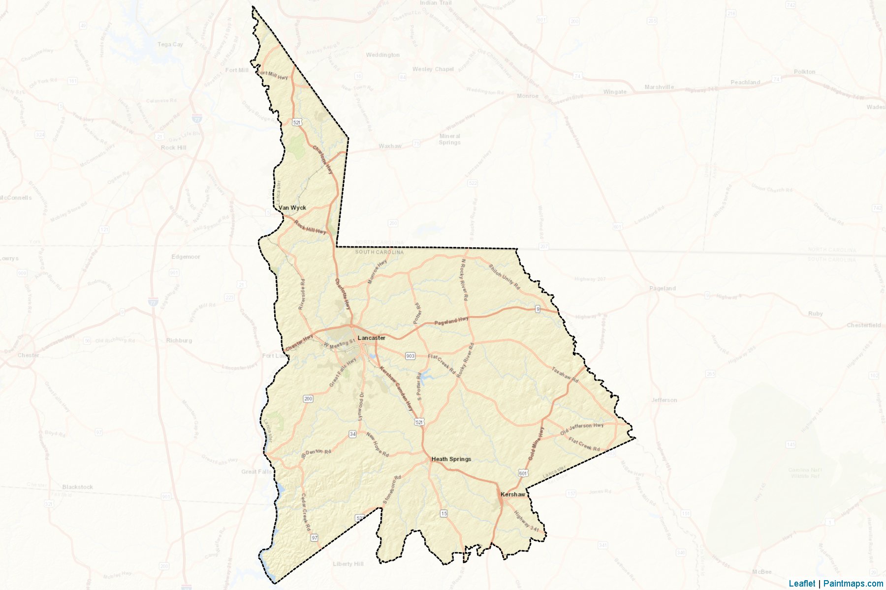 Lancaster (South Carolina) Map Cropping Samples-2