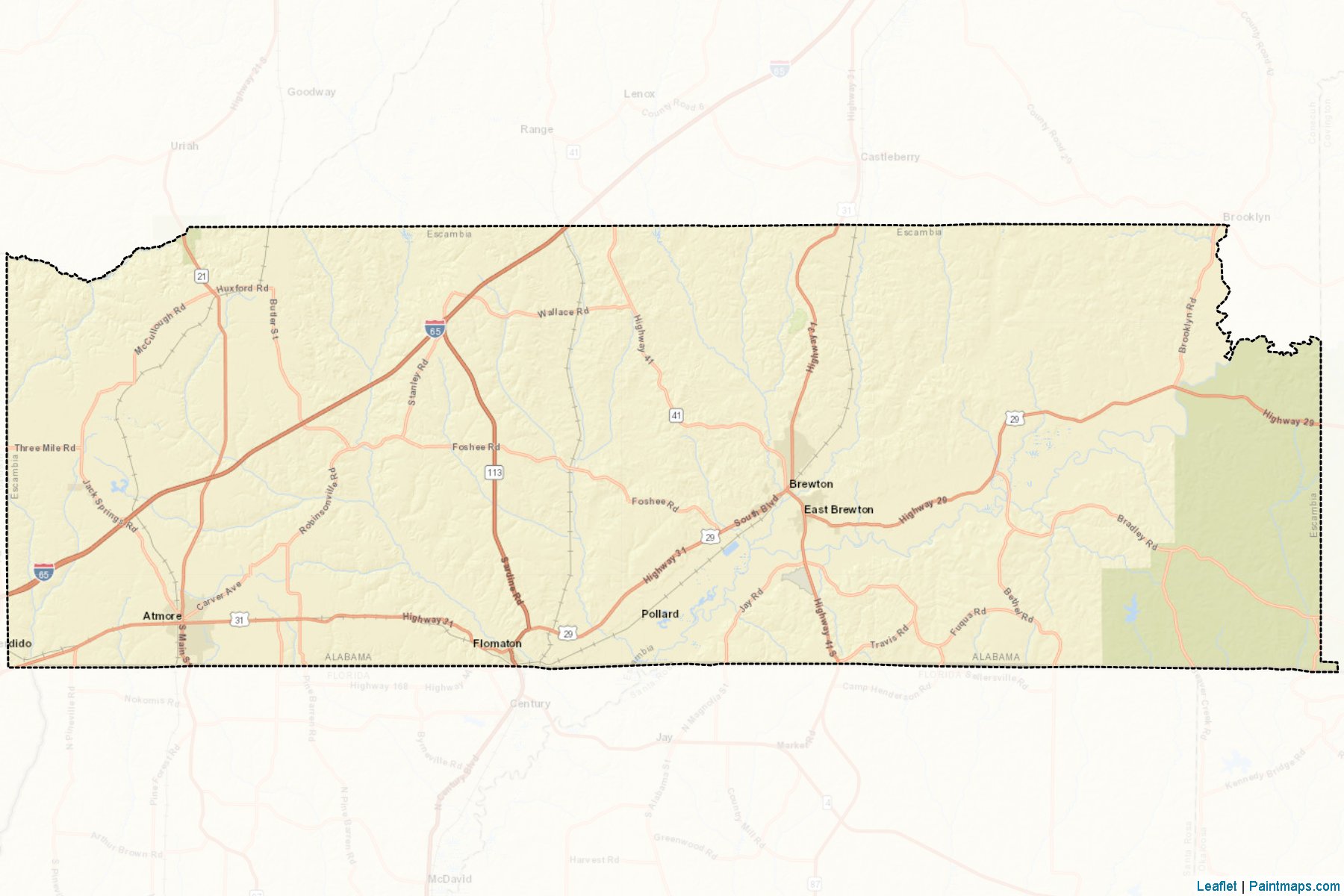 Escambia (Alabama) Map Cropping Samples-2