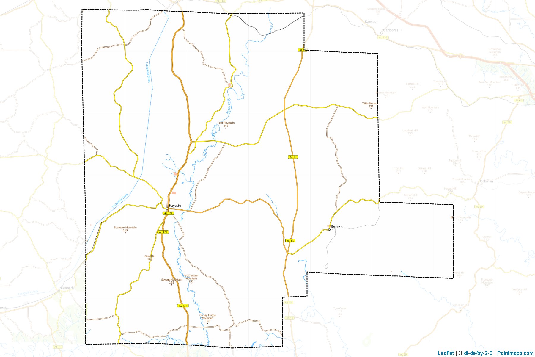 Fayette (Alabama) Map Cropping Samples-1