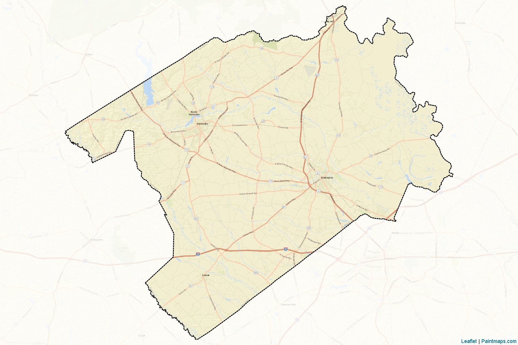 Darlington (South Carolina) Map Cropping Samples-2