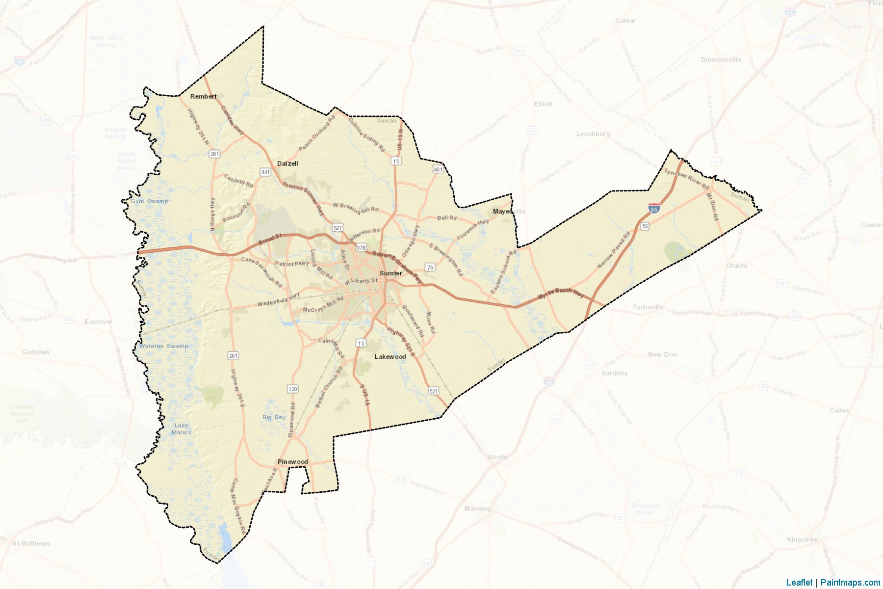 Sumter (South Carolina) Map Cropping Samples-2