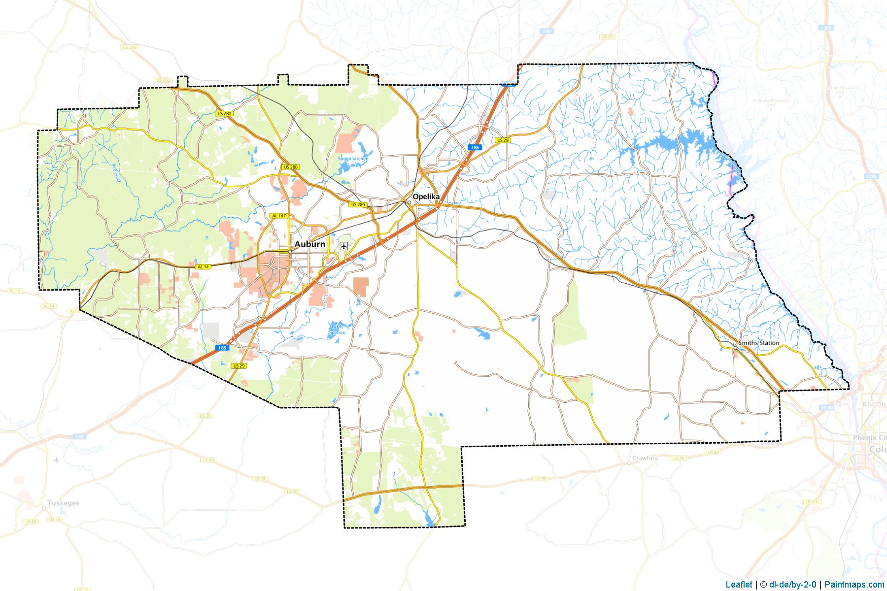 Muestras de recorte de mapas Lee (Alabama)-1