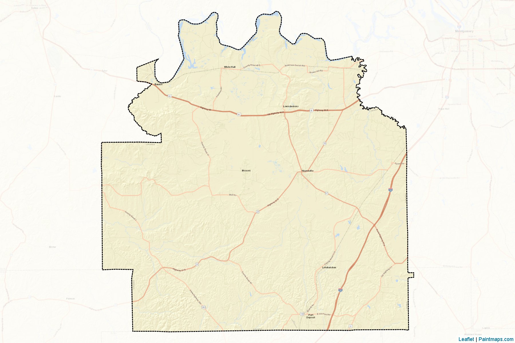 Muestras de recorte de mapas Lowndes (Alabama)-2