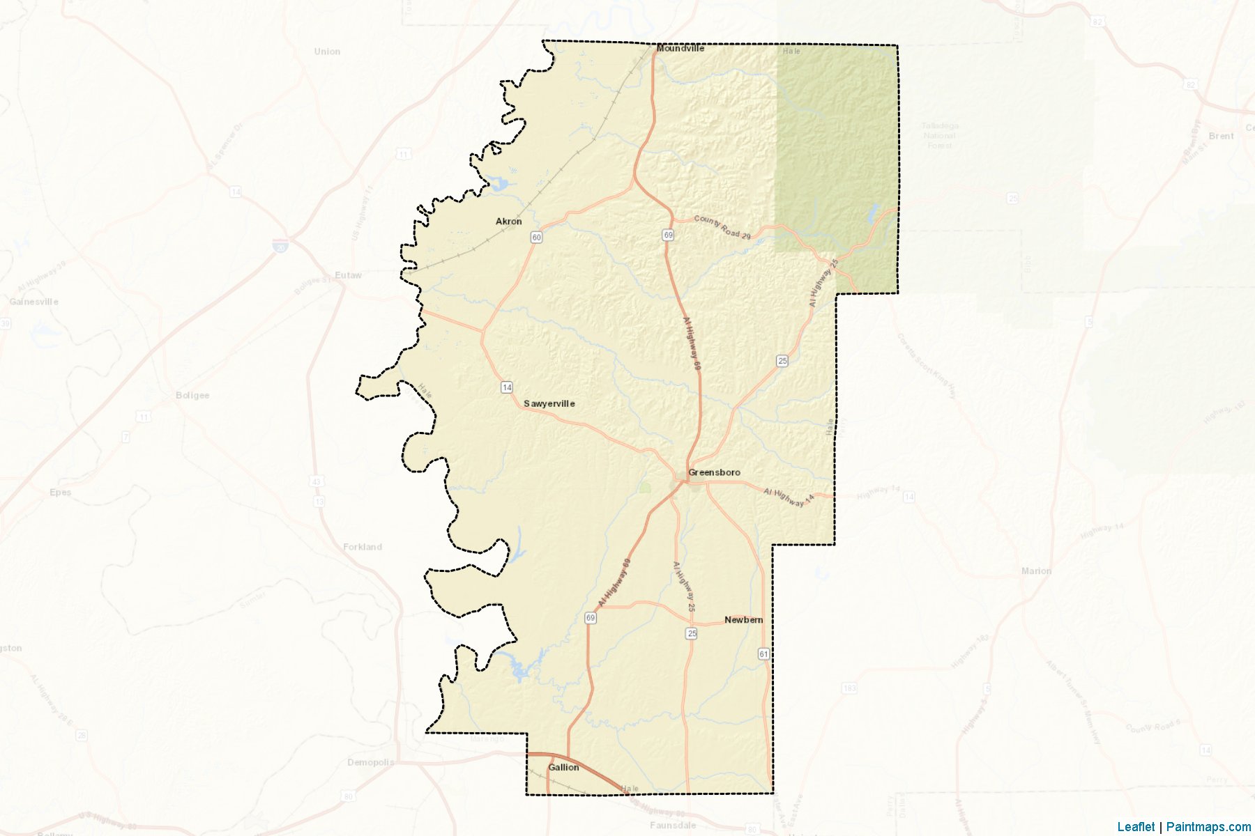 Hale (Alabama) Map Cropping Samples-2