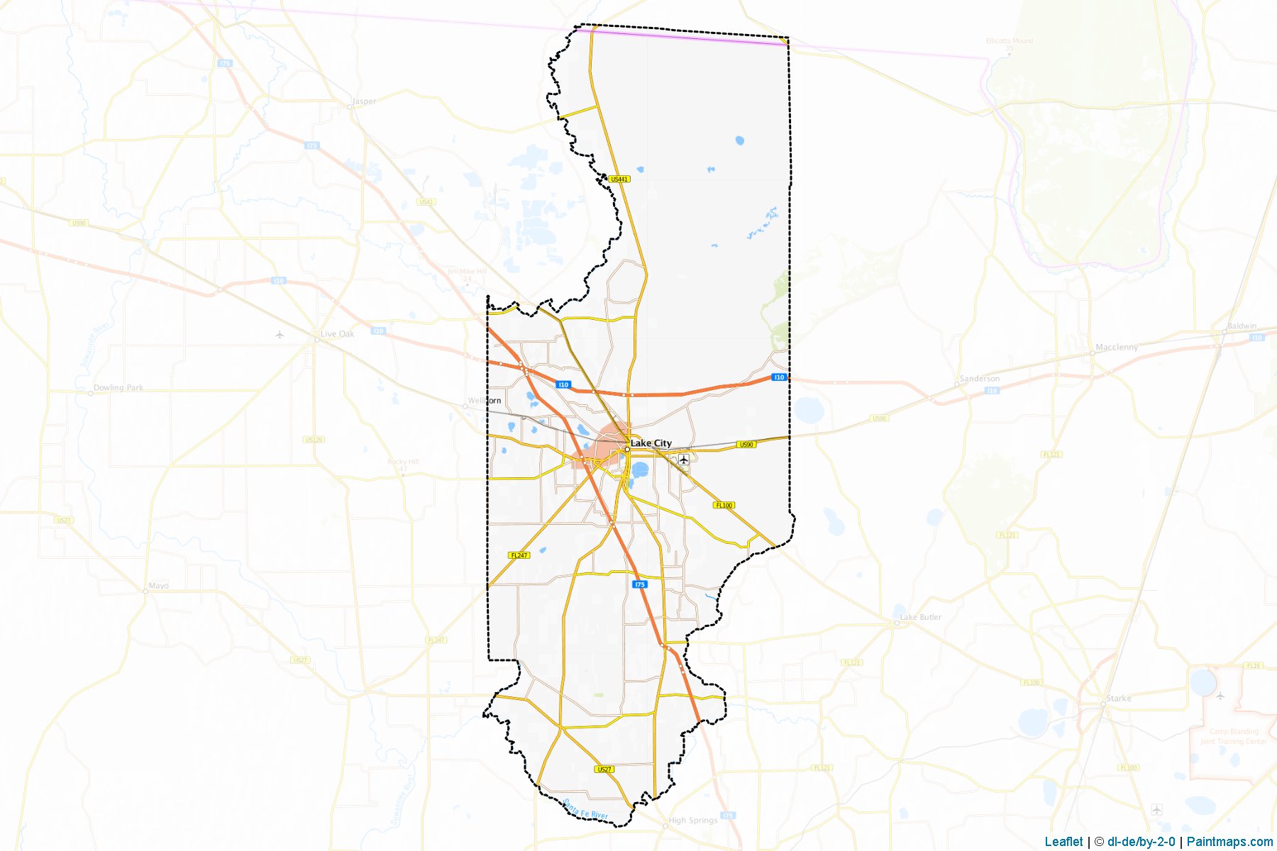 Muestras de recorte de mapas Columbia (Florida)-1