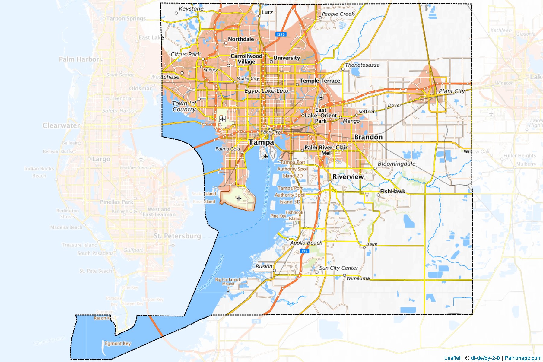 Hillsborough County (Florida) Haritası Örnekleri-1