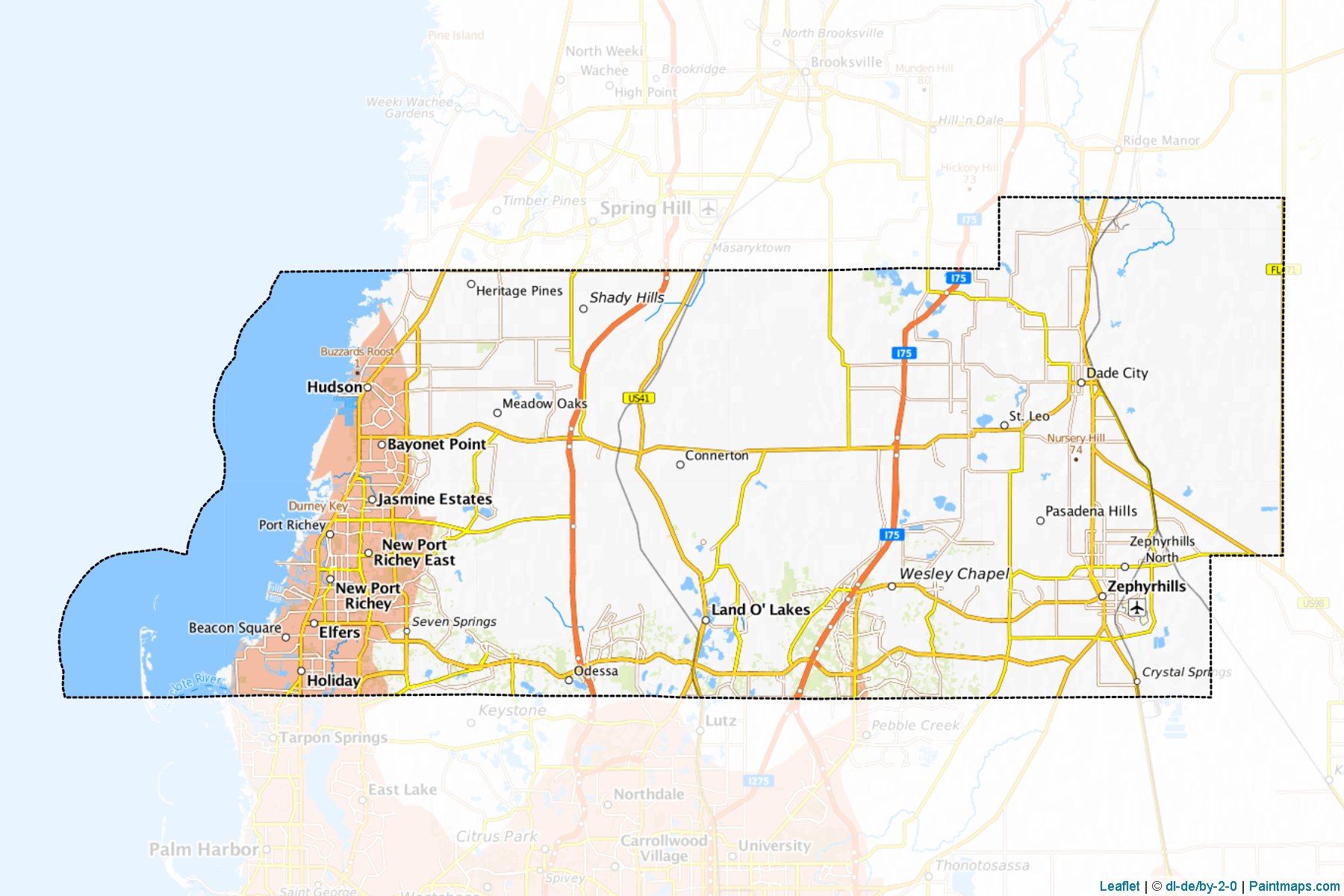 Pasco County (Florida) Haritası Örnekleri-1