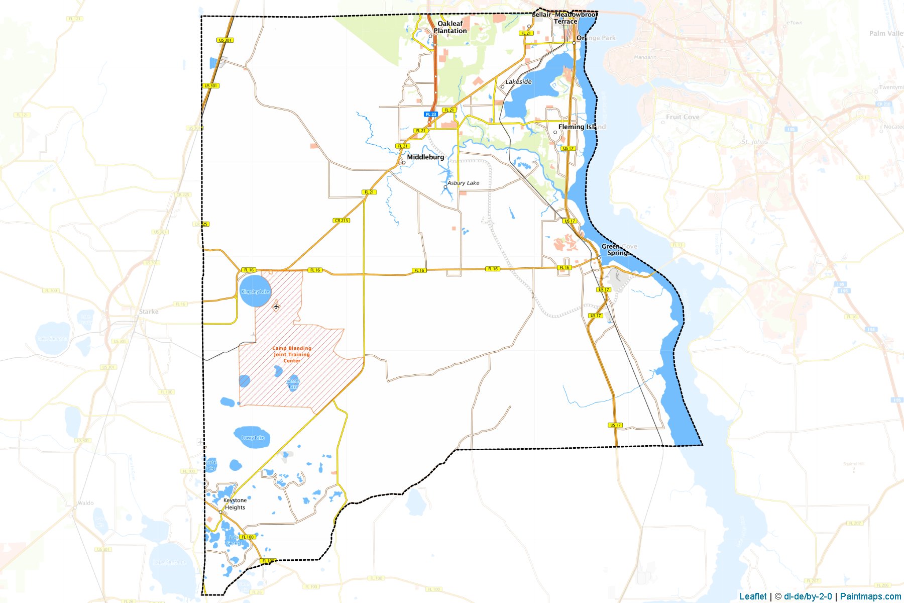 Clay County (Florida) Haritası Örnekleri-1