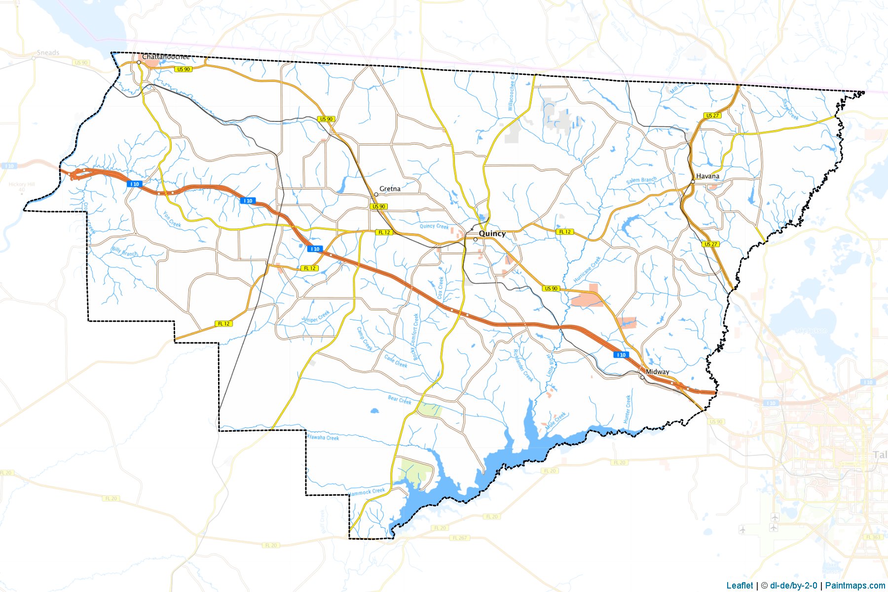 Muestras de recorte de mapas Gadsden (Florida)-1