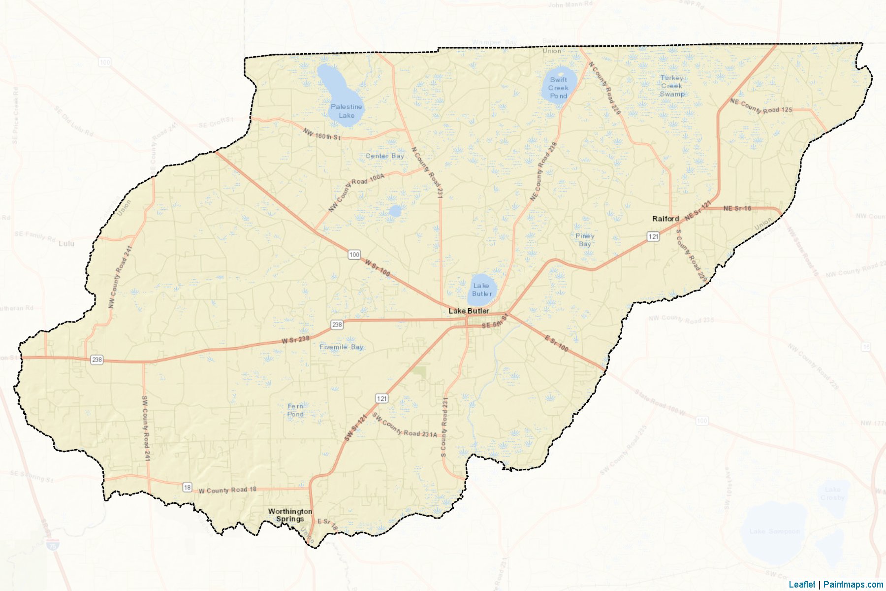 Muestras de recorte de mapas Union (Florida)-2