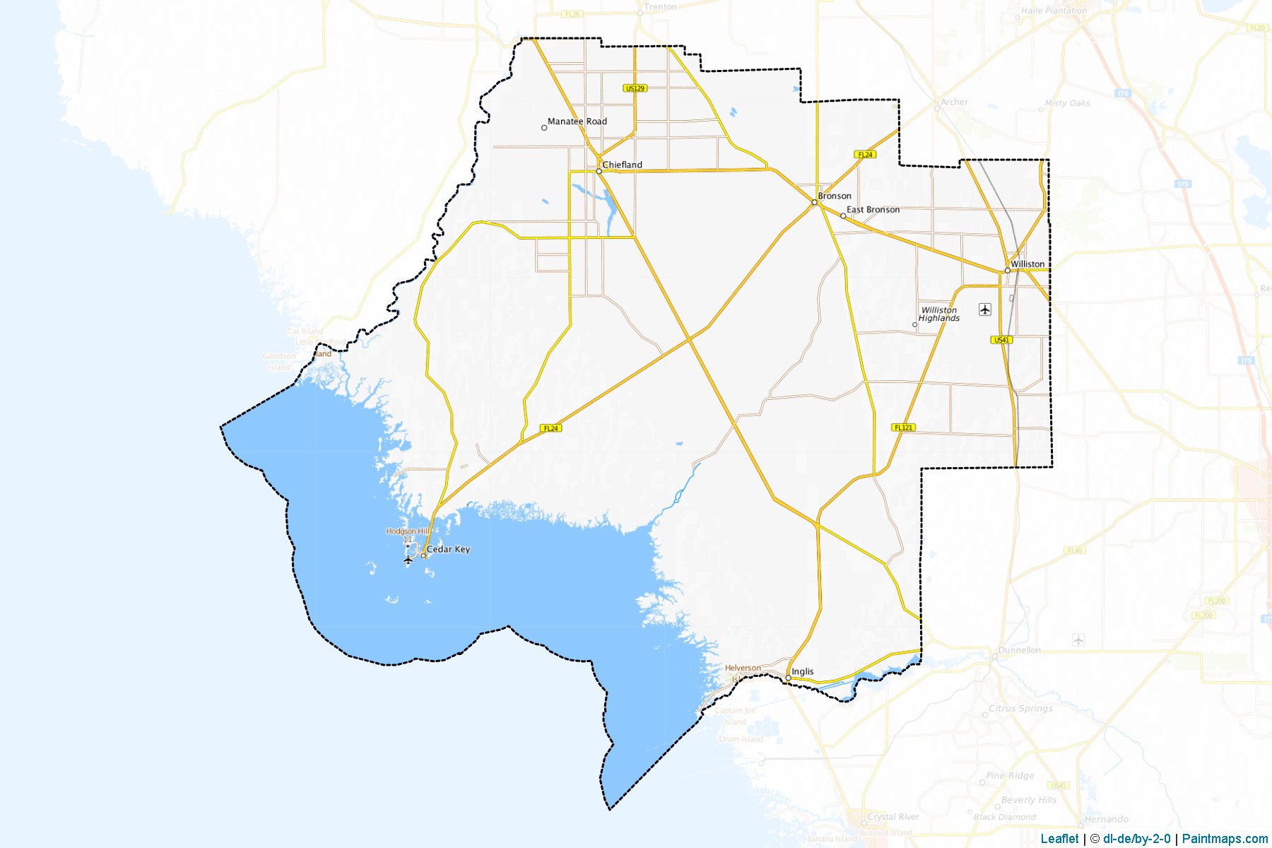 Muestras de recorte de mapas Levy (Florida)-1