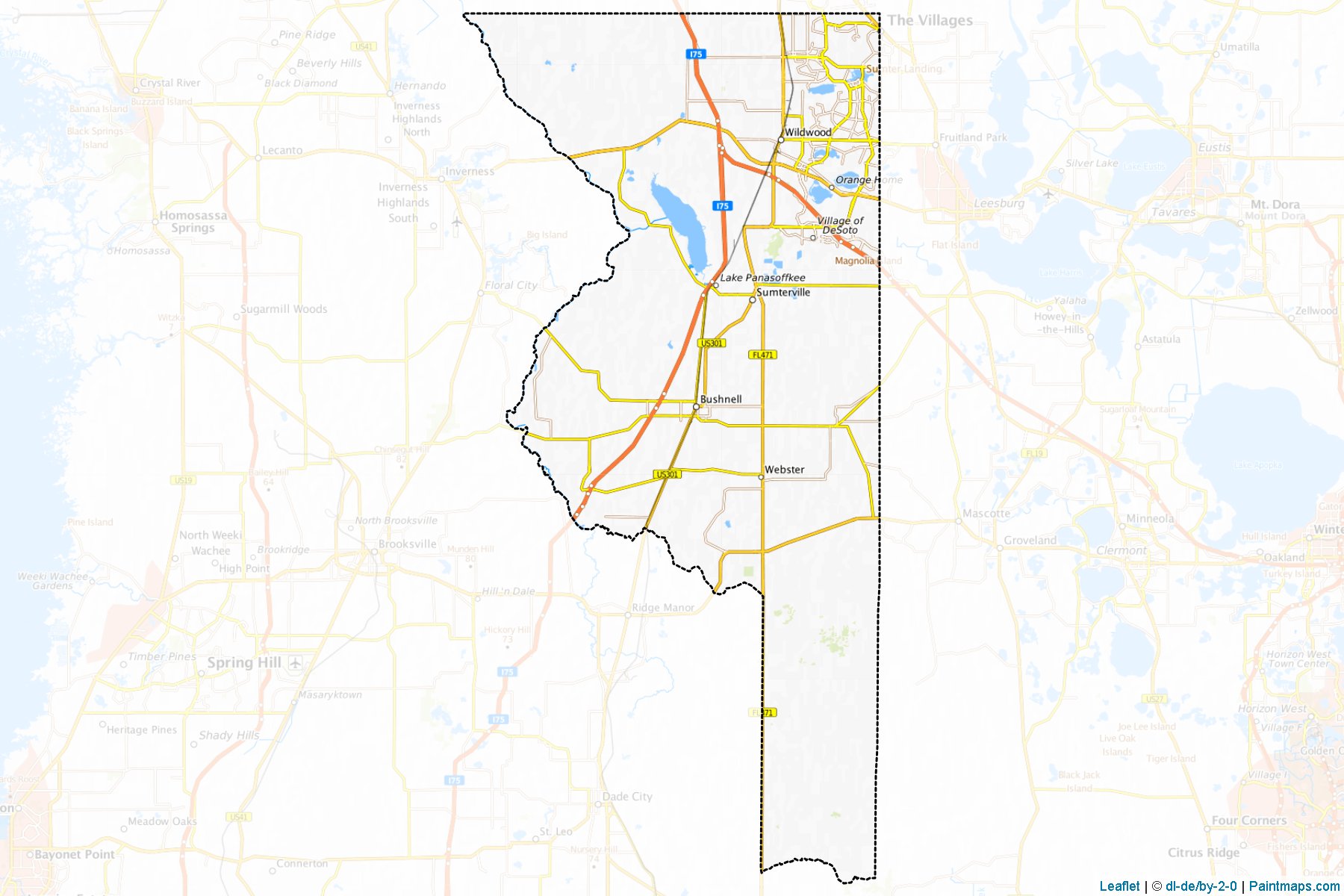 Muestras de recorte de mapas Sumter (Florida)-1