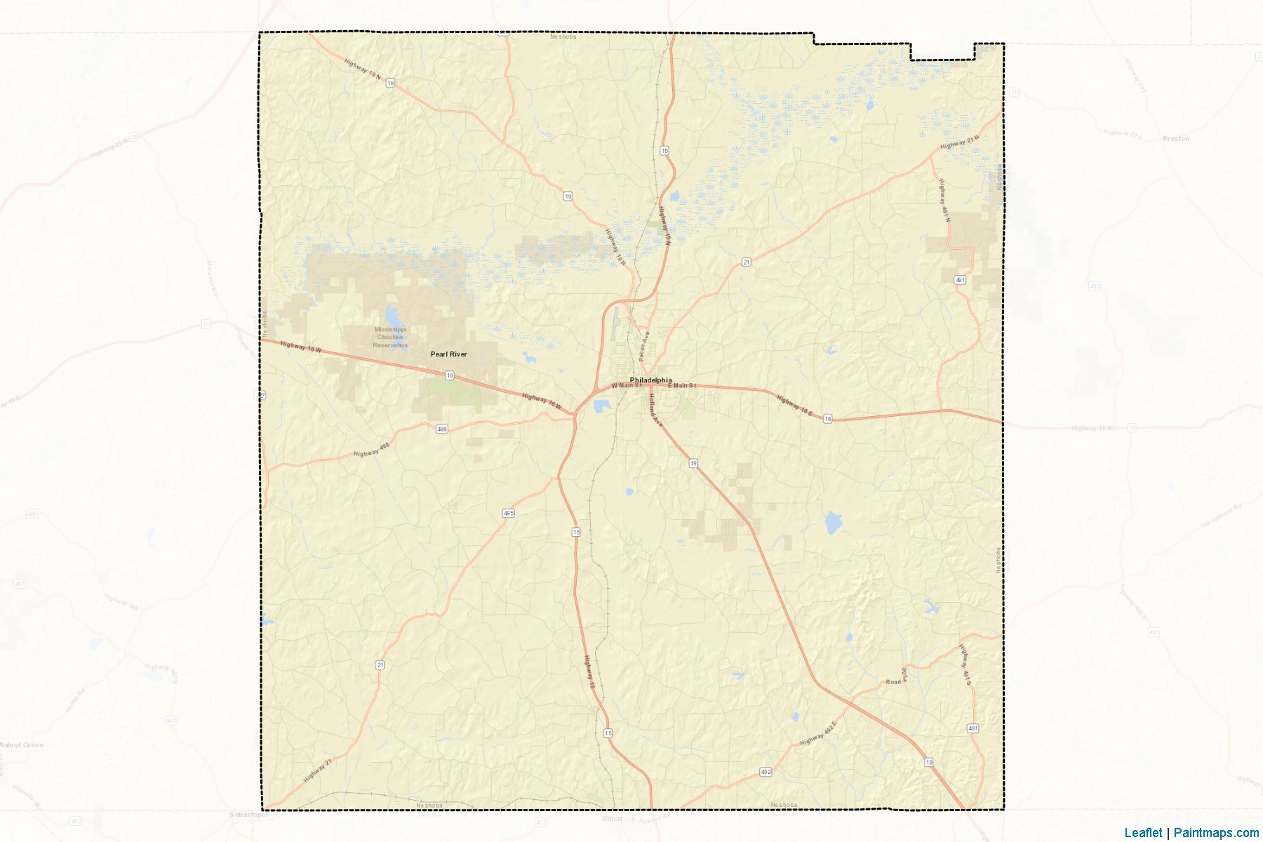 Muestras de recorte de mapas Neshoba (Mississippi)-2