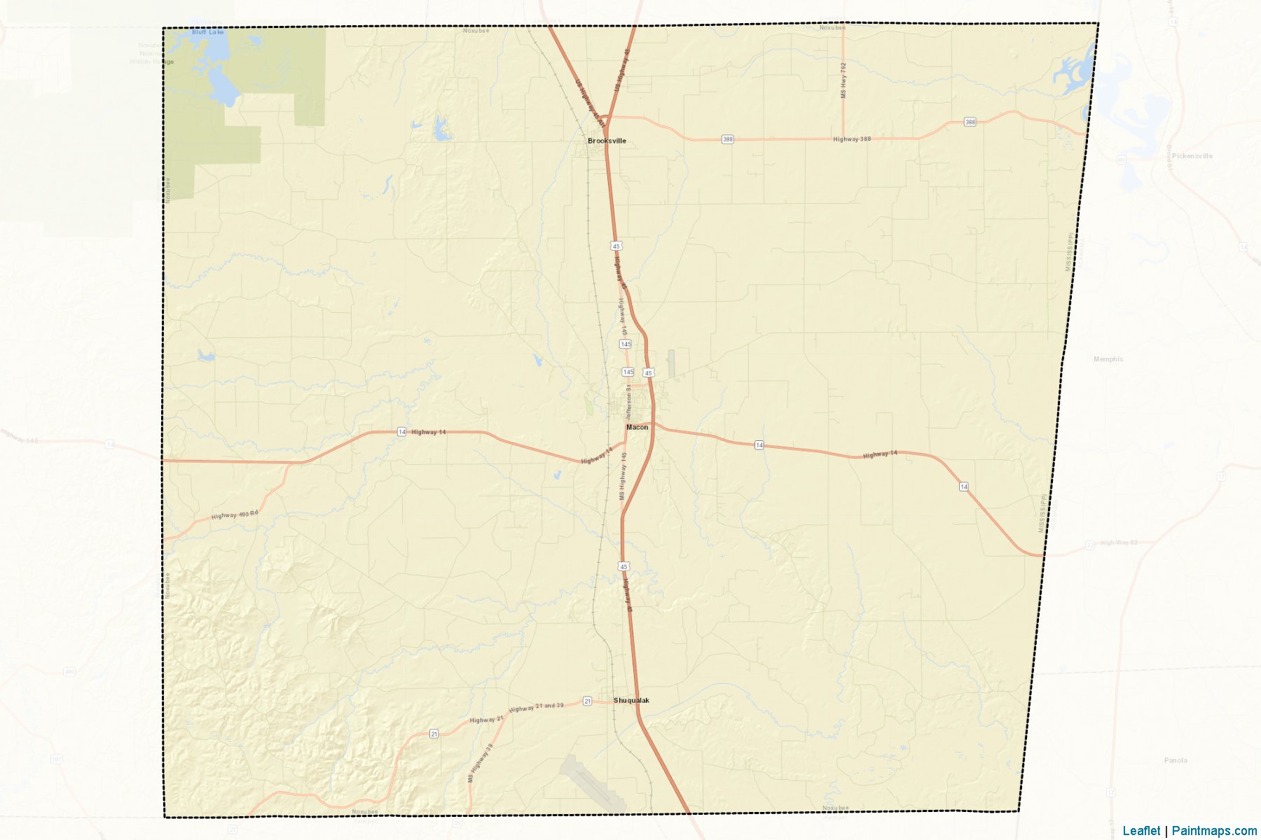 Noxubee (Mississippi) Map Cropping Samples-2