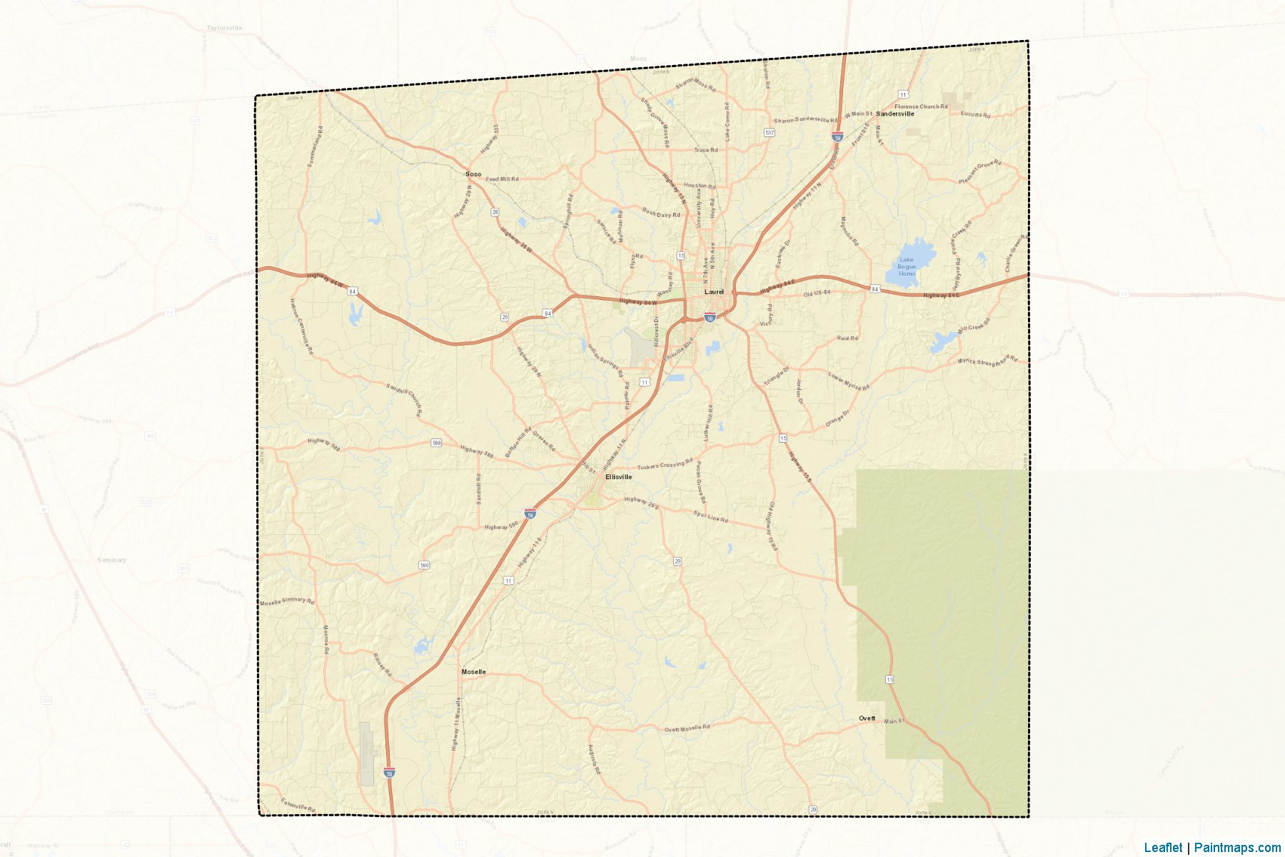 Jones (Mississippi) Map Cropping Samples-2