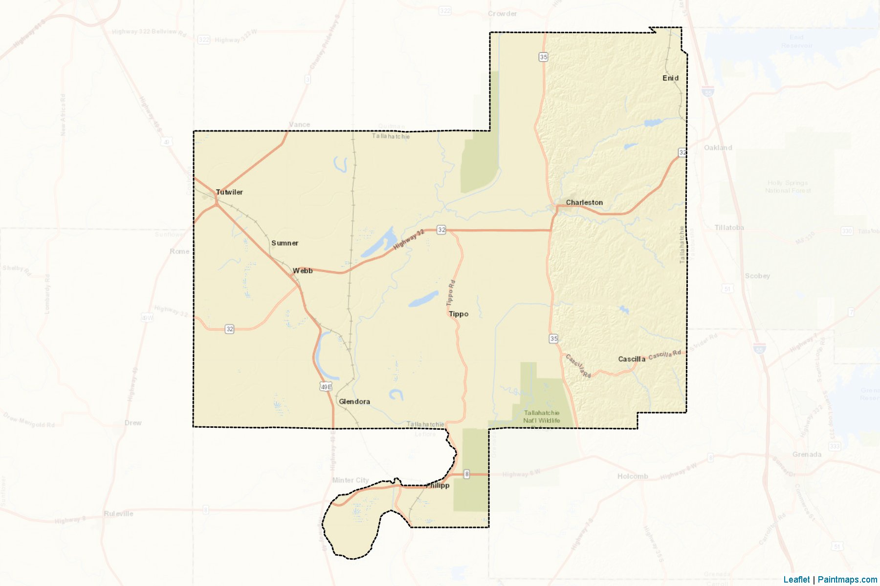 Tallahatchie (Mississippi) Map Cropping Samples-2