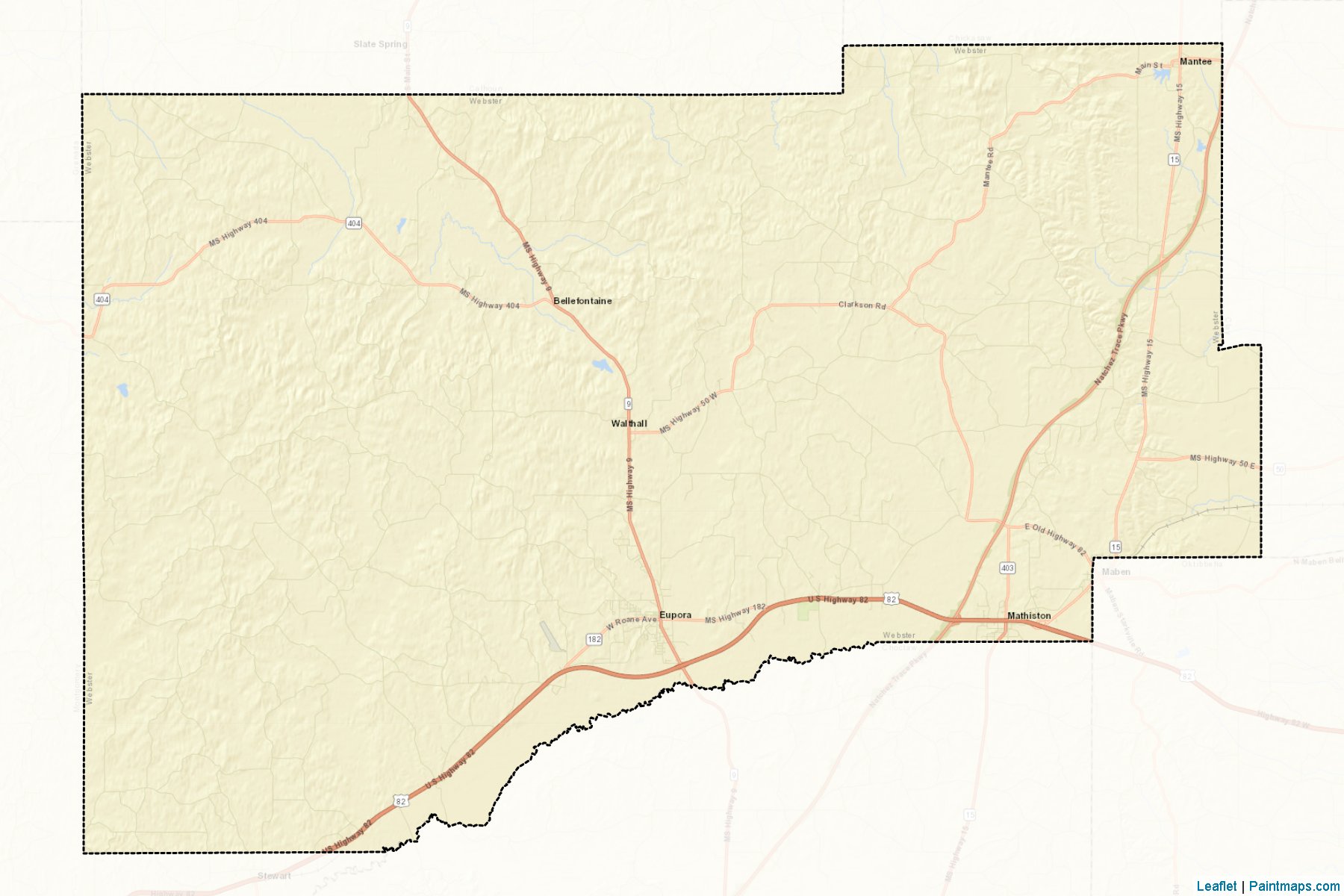 Webster (Mississippi) Map Cropping Samples-2