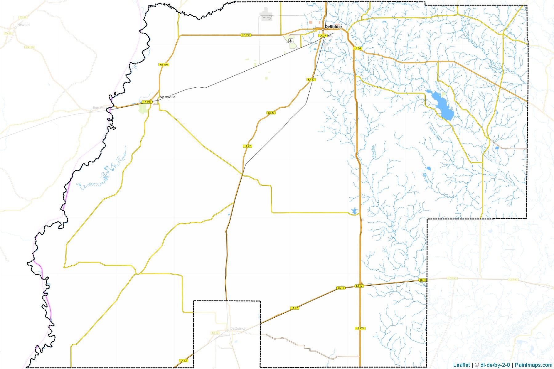 Muestras de recorte de mapas Beauregard (Louisiana)-1