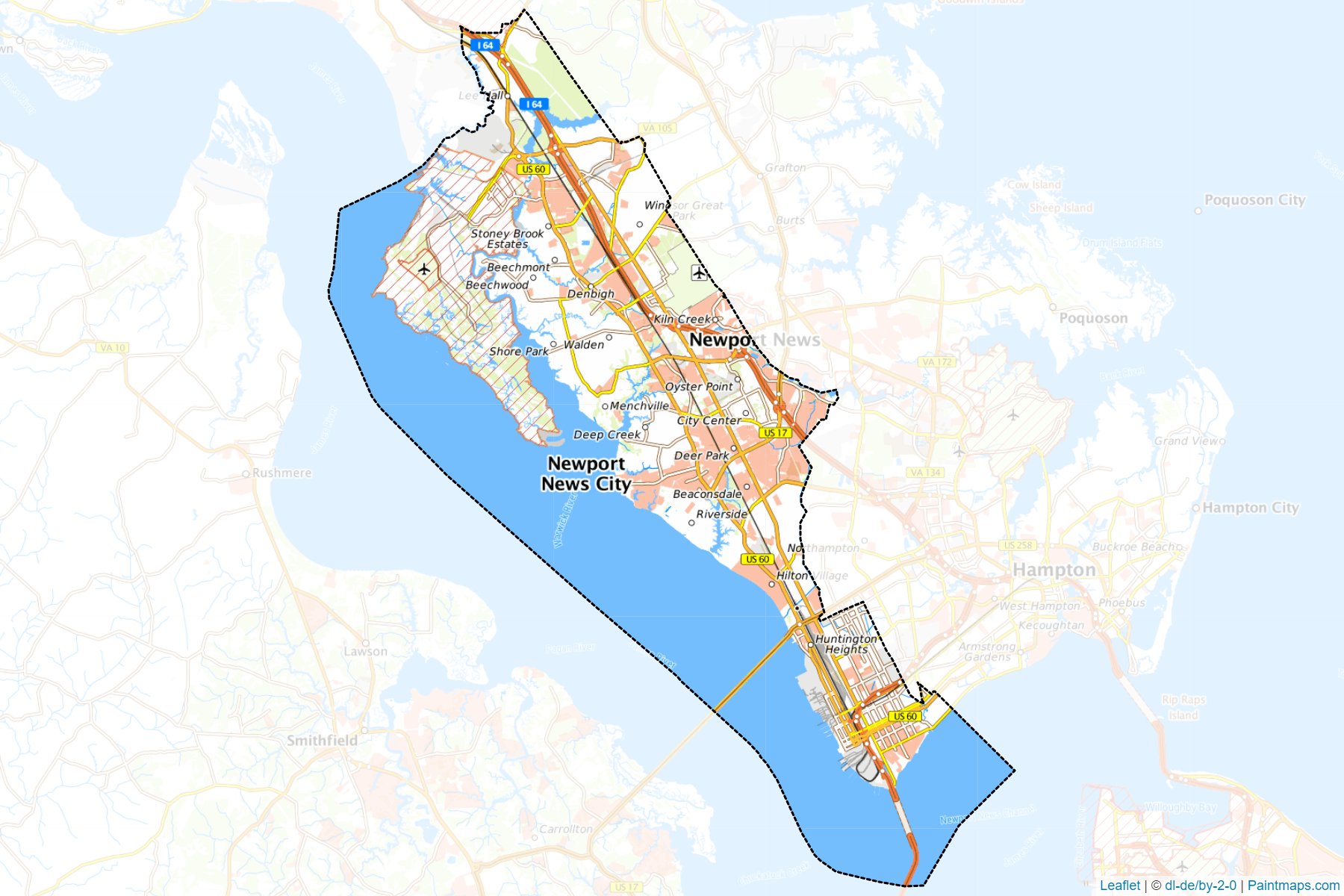 Newport News (Virginia) Map Cropping Samples-1