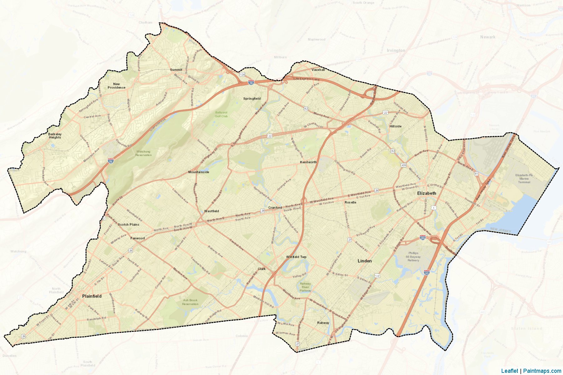 Union (New Jersey) Map Cropping Samples-2