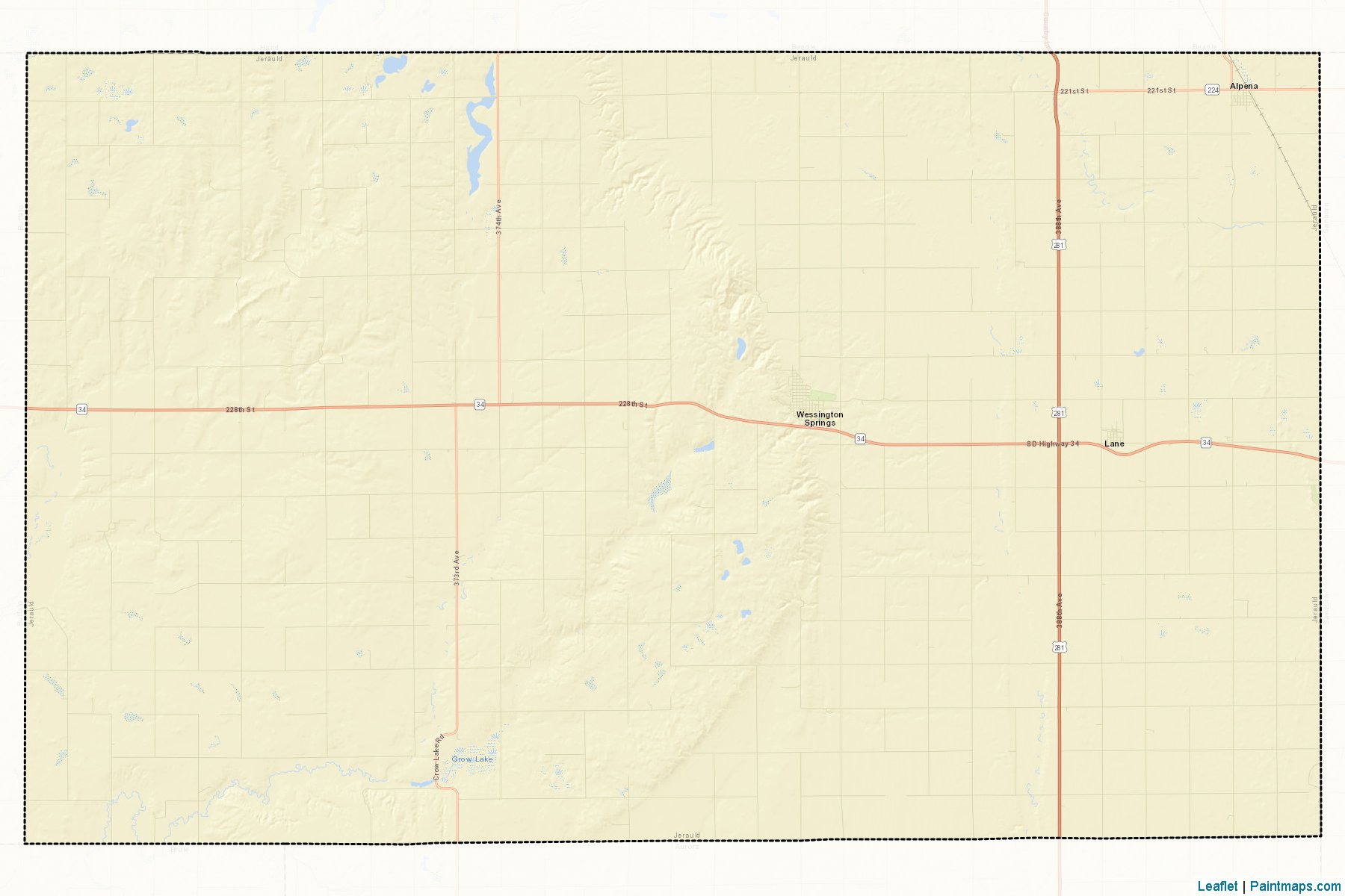 Jerauld (South Dakota) Map Cropping Samples-2