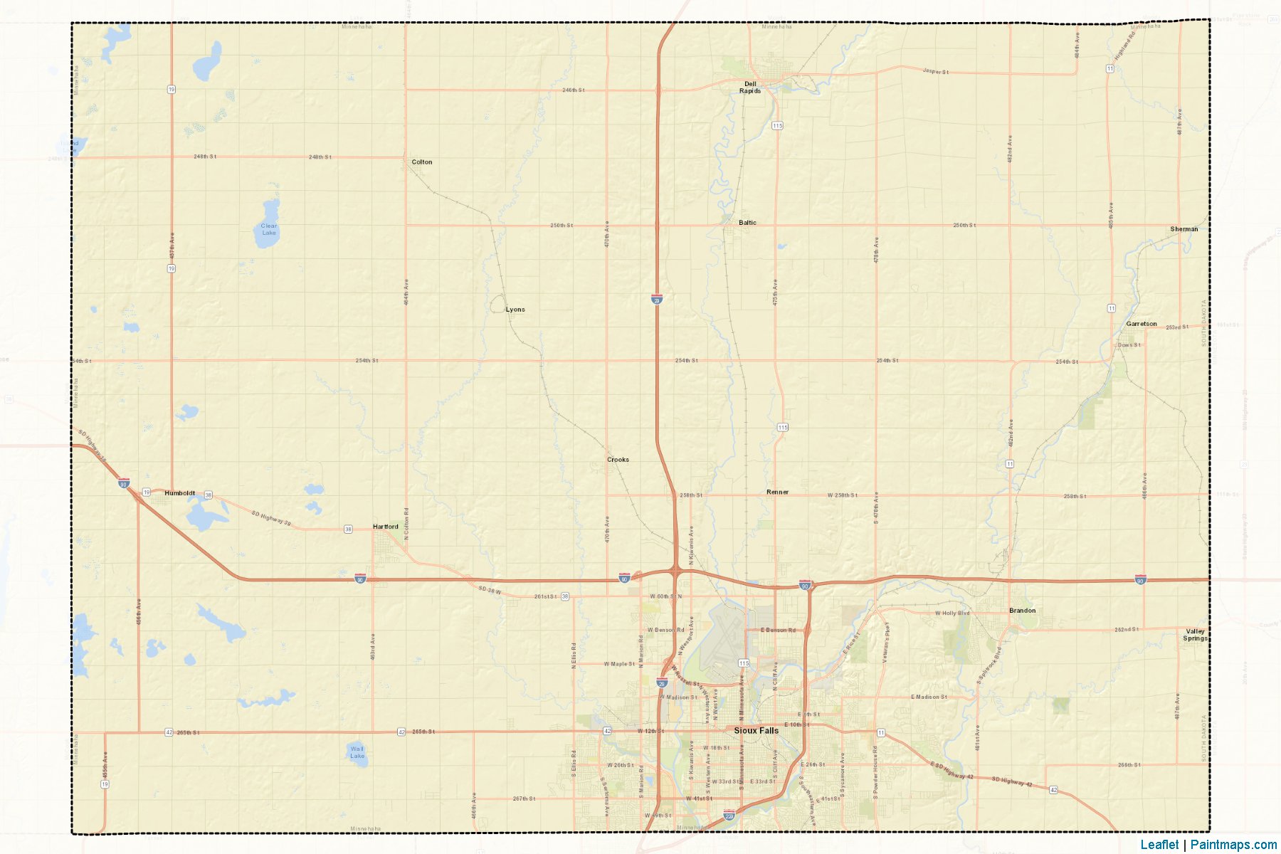 Muestras de recorte de mapas Minnehaha (South Dakota)-2