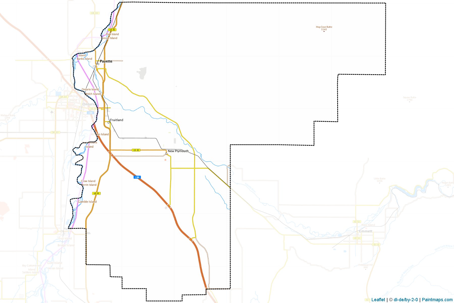 Payette County (Idaho) Haritası Örnekleri-1