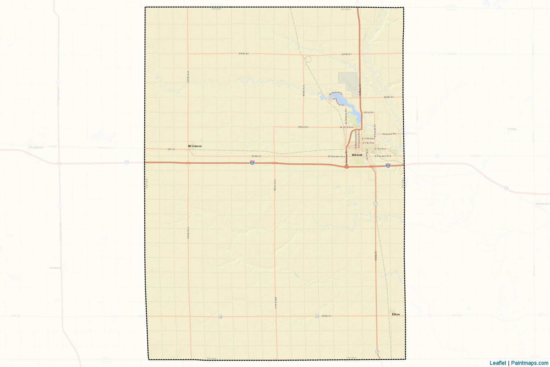 Davison (South Dakota) Map Cropping Samples-2