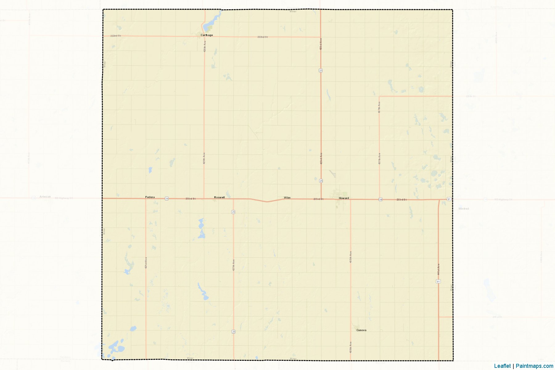 Muestras de recorte de mapas Miner (South Dakota)-2