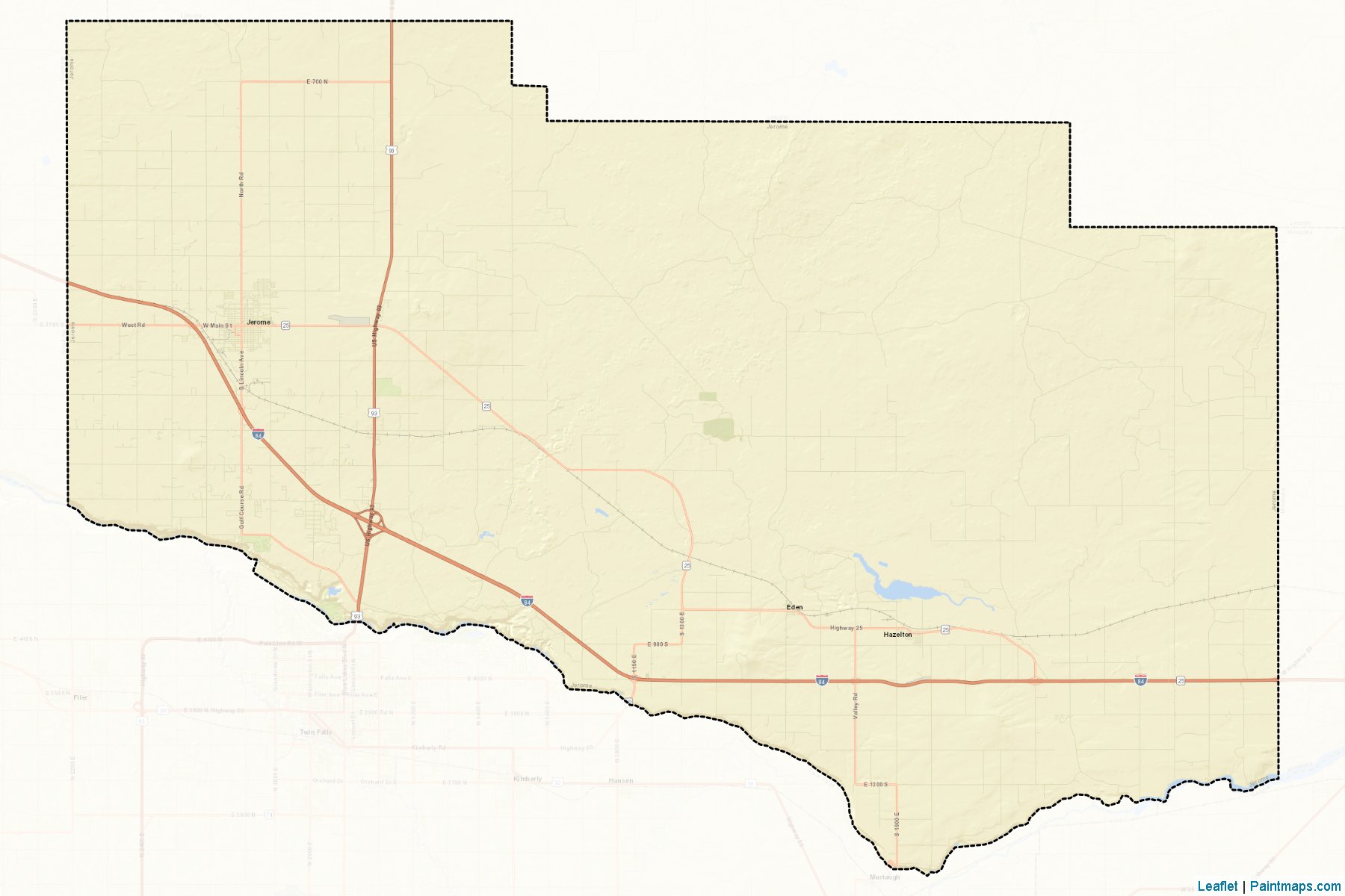 Muestras de recorte de mapas Jerome (Idaho)-2