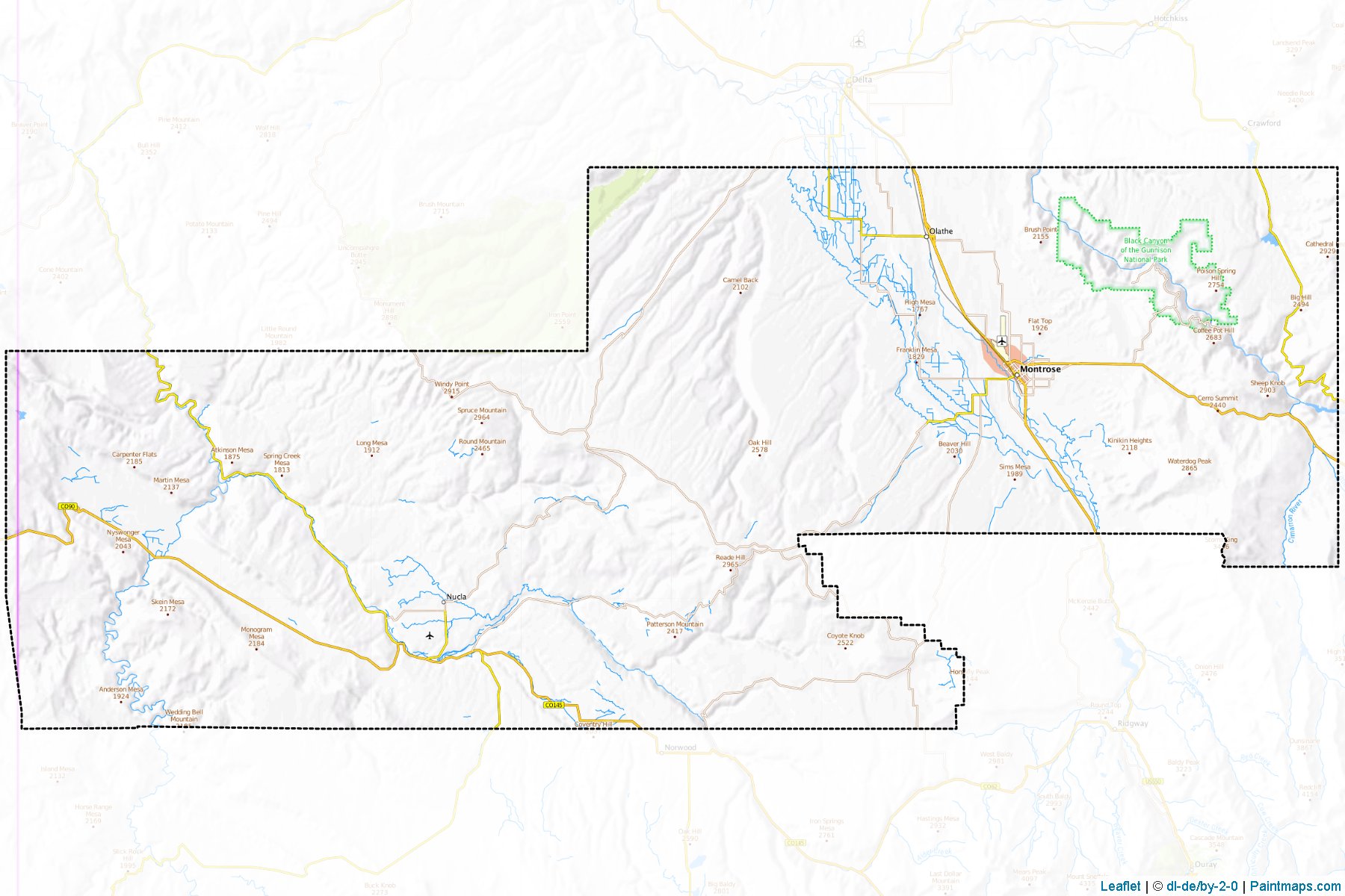 Montrose (Colorado) Map Cropping Samples-1