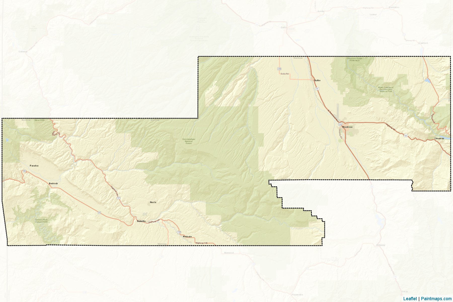 Montrose (Colorado) Map Cropping Samples-2