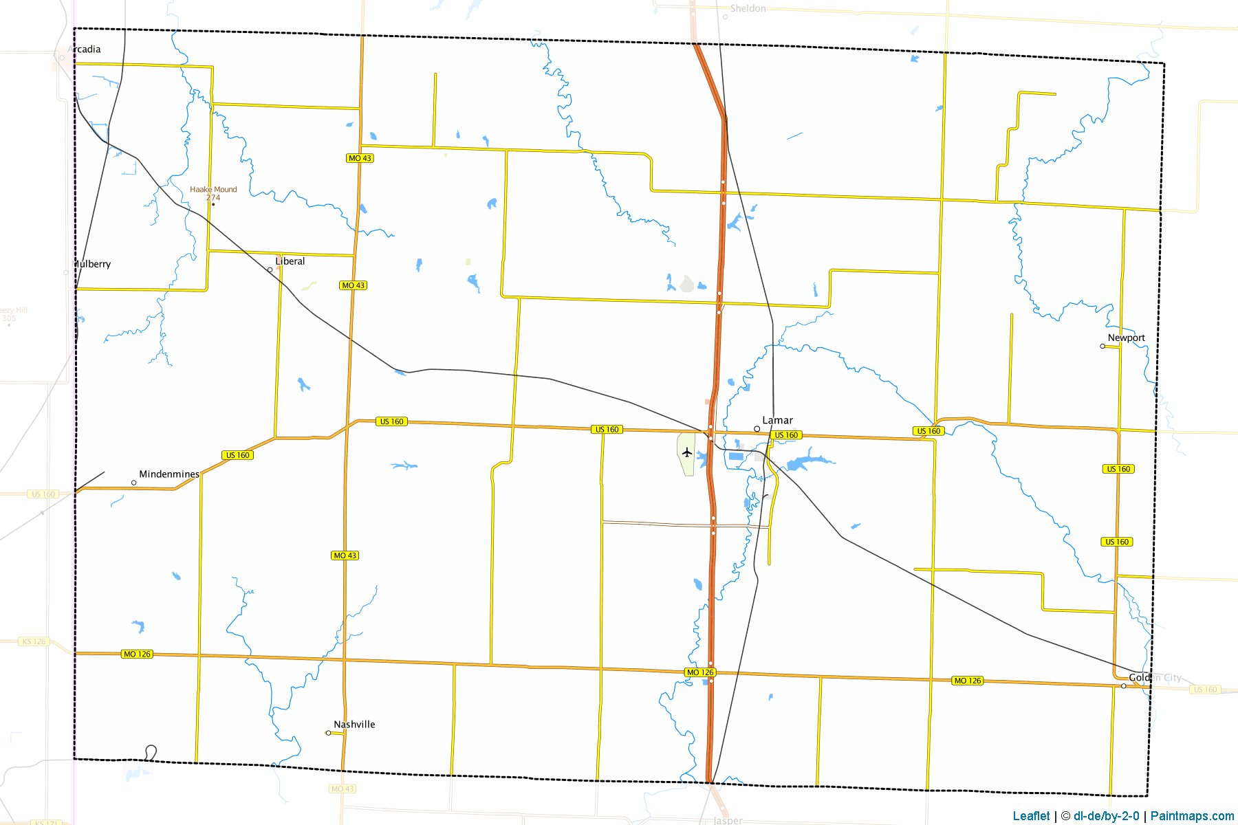 Muestras de recorte de mapas Barton (Missouri)-1