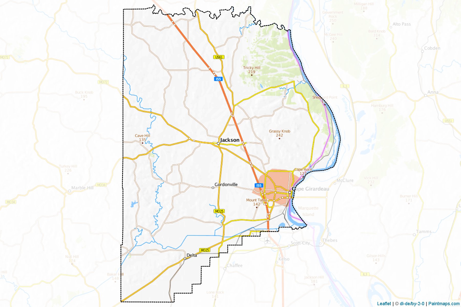 Cape Girardeau (Missouri) Map Cropping Samples-1