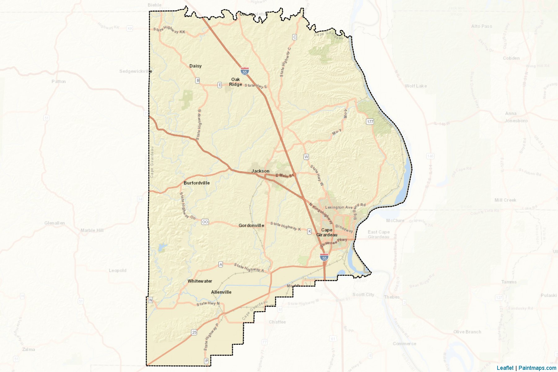 Cape Girardeau (Missouri) Map Cropping Samples-2