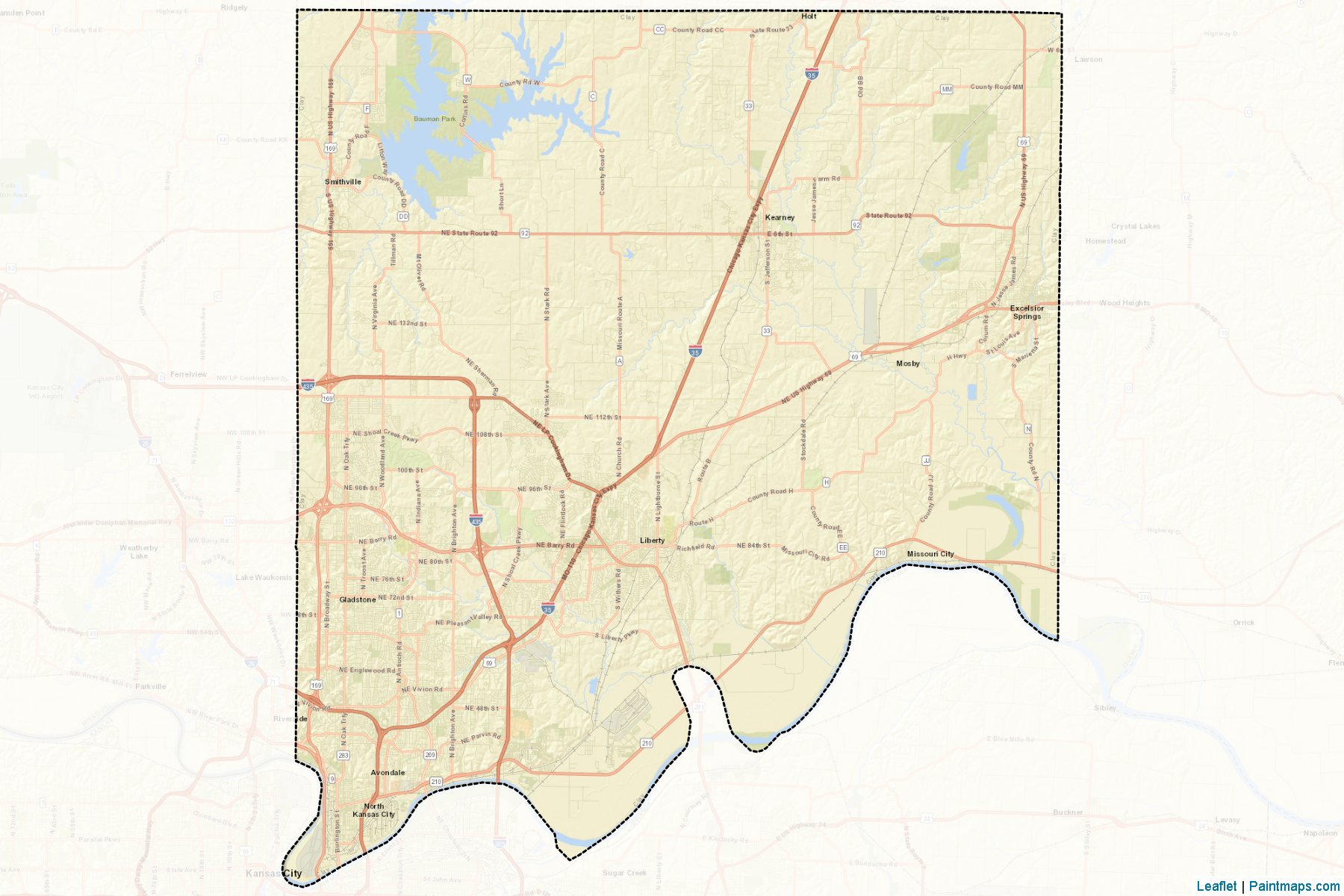 Clay (Missouri) Map Cropping Samples-2