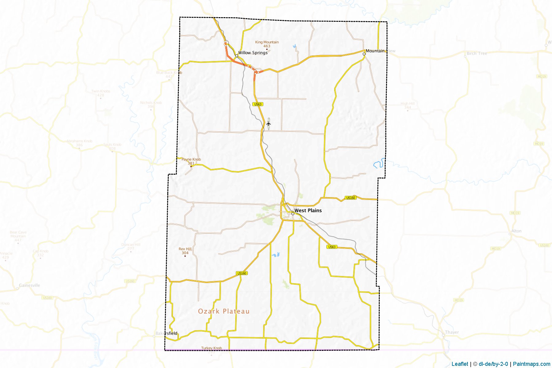 Howell (Missouri) Map Cropping Samples-1