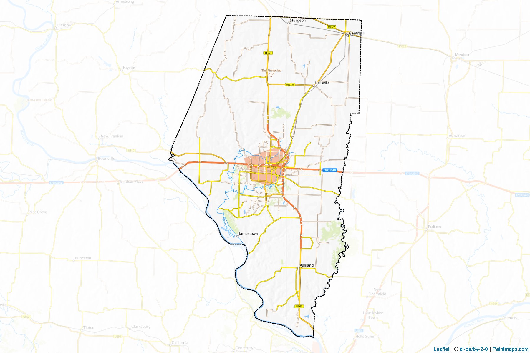 Boone County (Missouri) Haritası Örnekleri-1