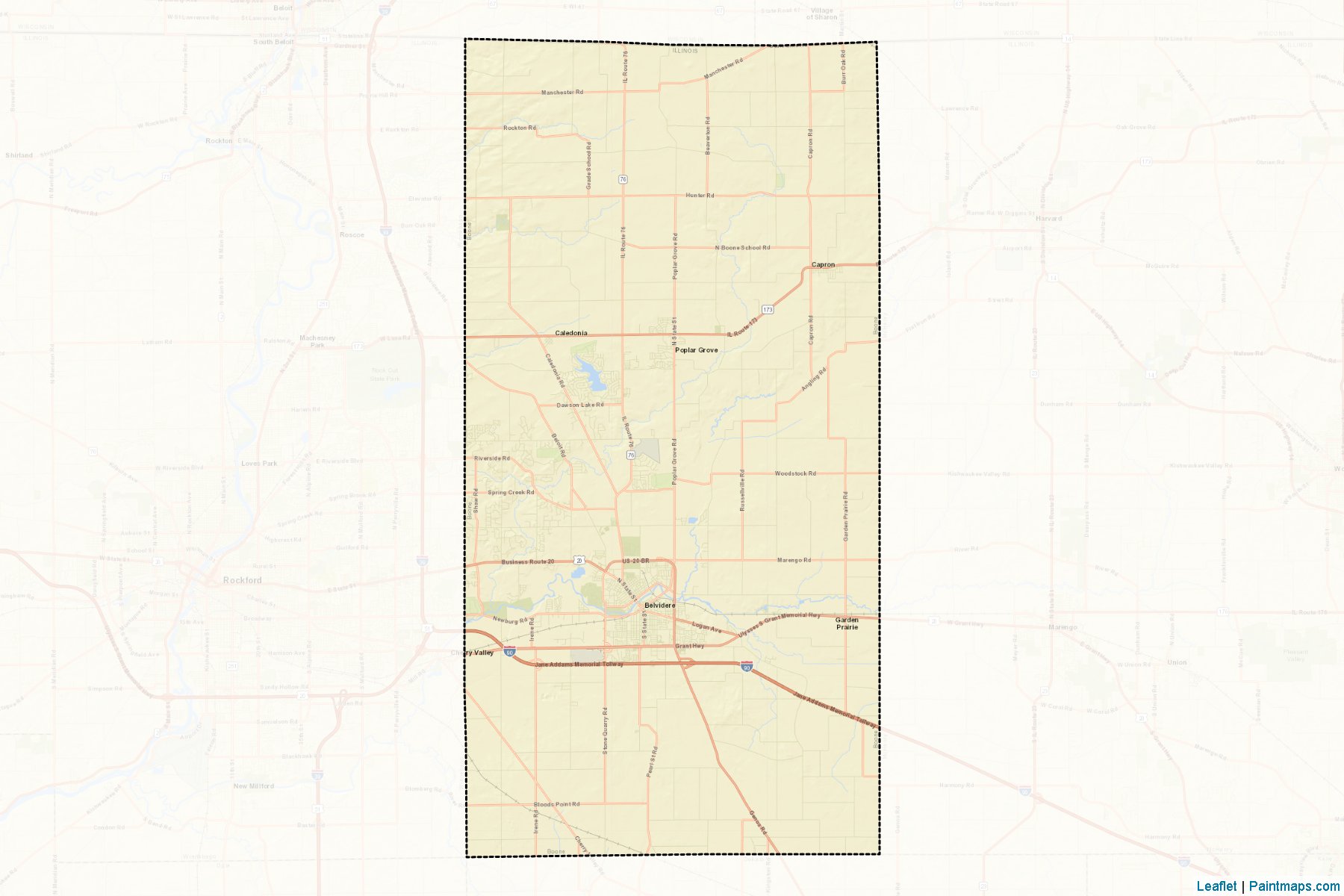 Muestras de recorte de mapas Boone (Illinois)-2