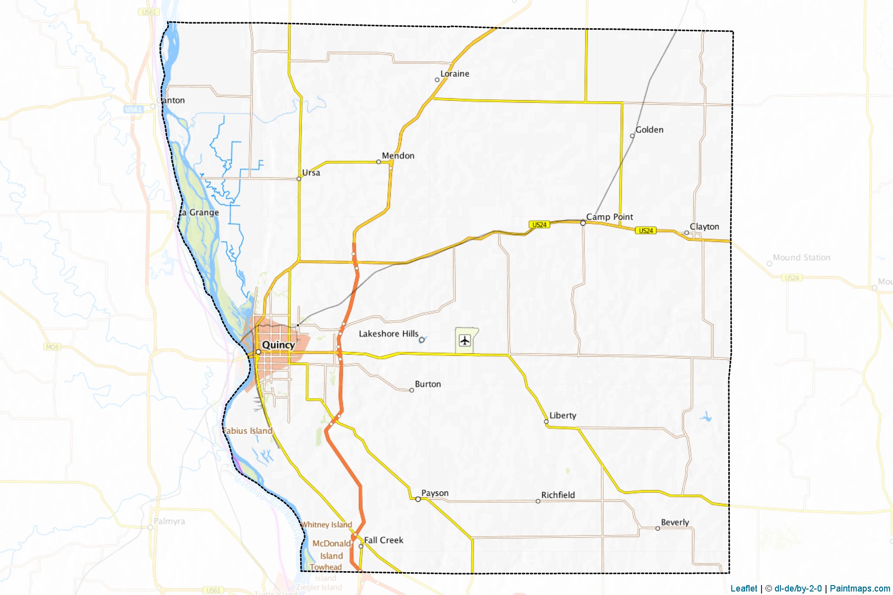 Muestras de recorte de mapas Adams (Illinois)-1