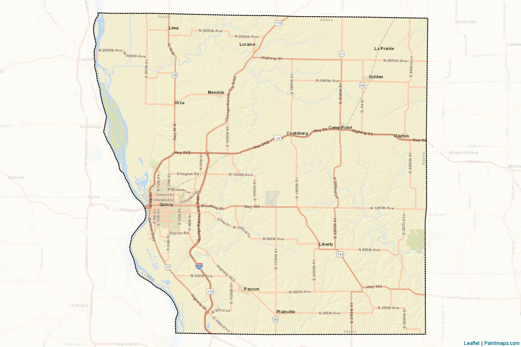 Adams (Illinois) Map Cropping Samples-2