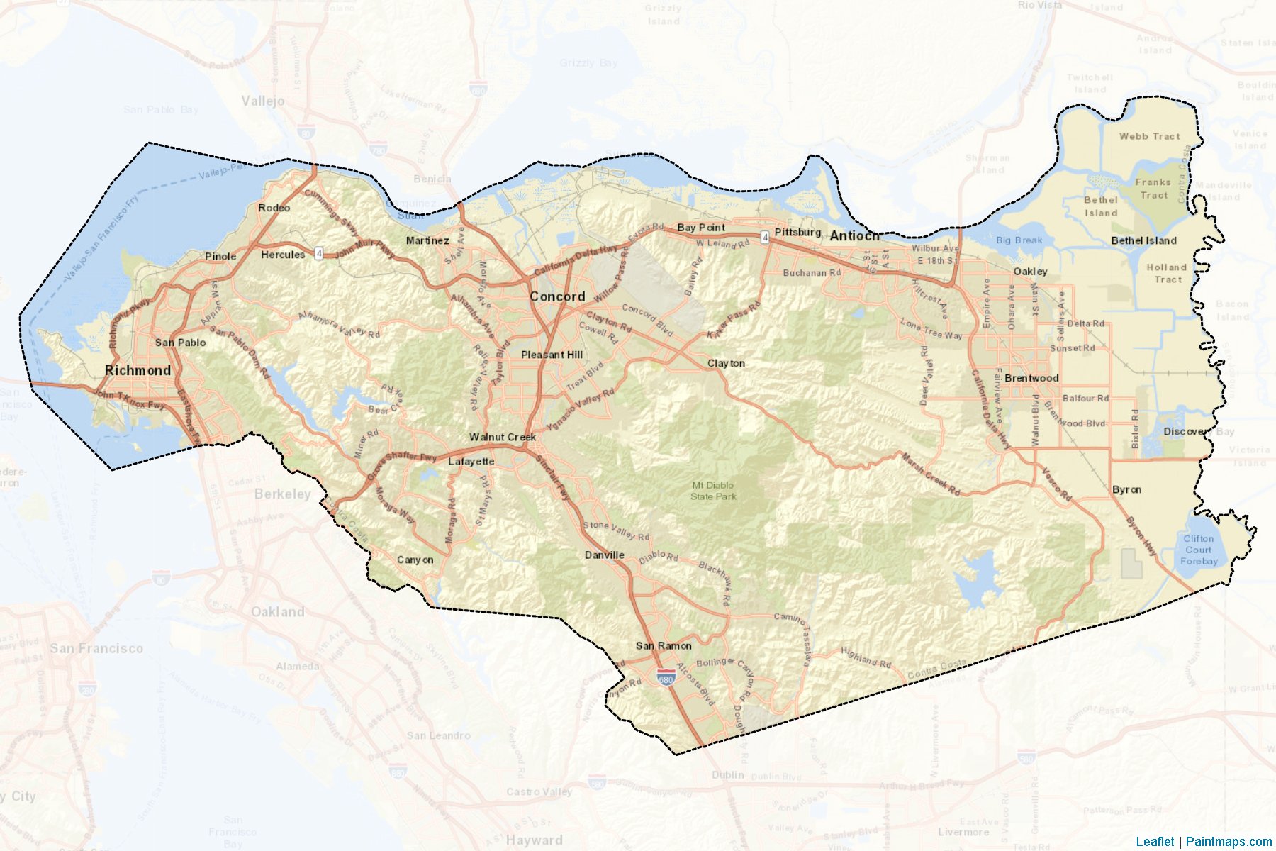 Contra Costa (California) Map Cropping Samples-2