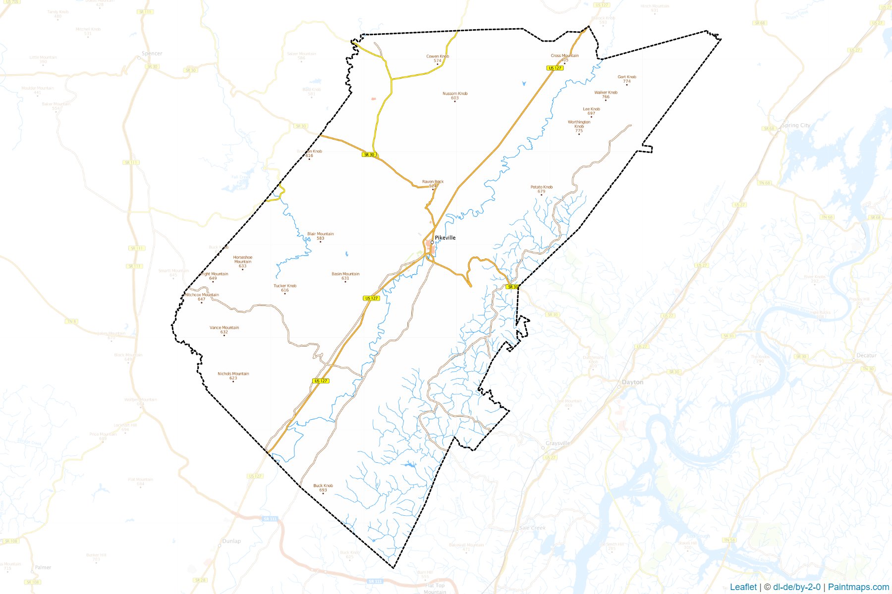 Bledsoe (Tennessee) Map Cropping Samples-1